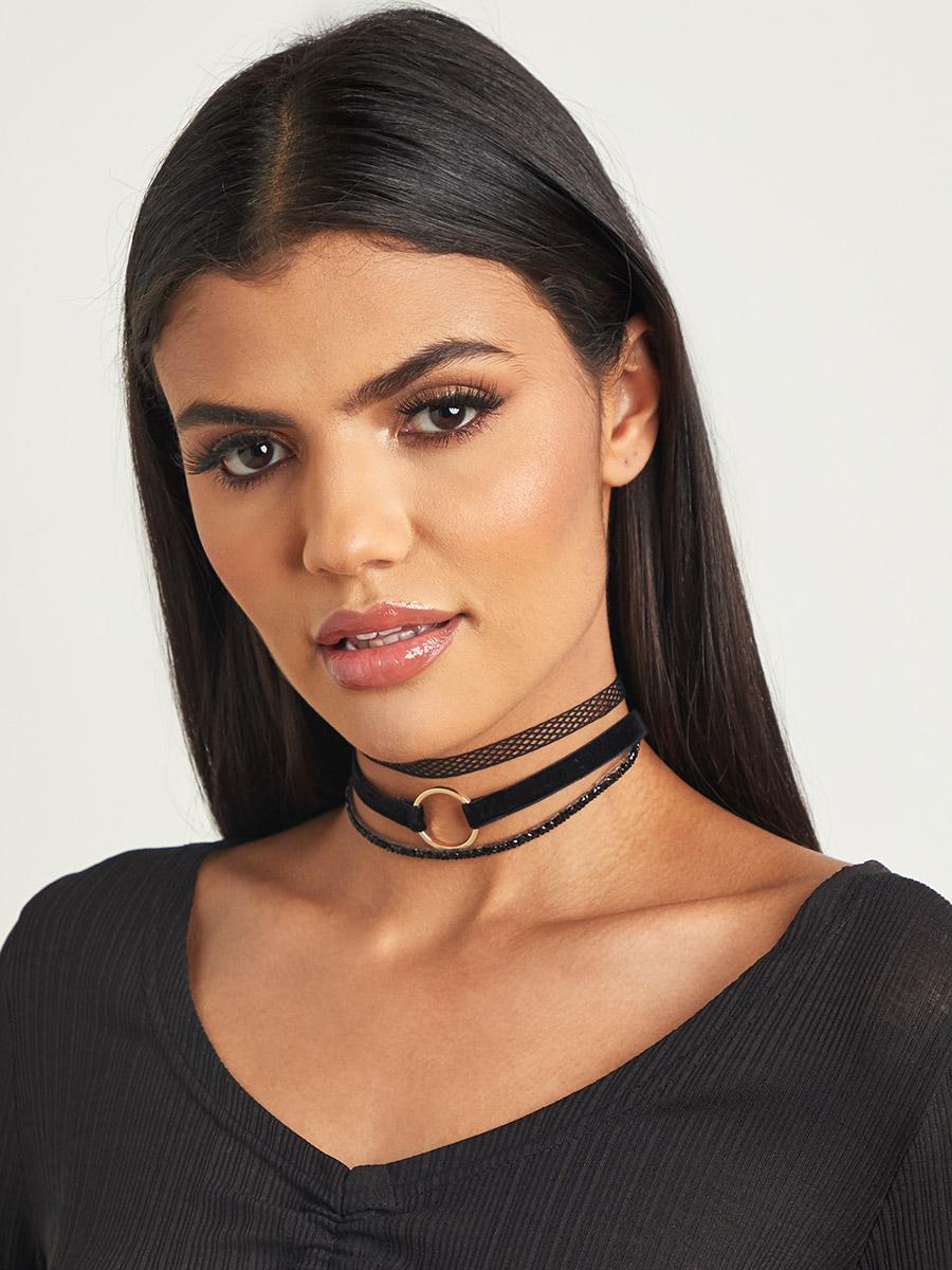مجموعة من 3 قلائد شوكر بمشبك إغلاق من ستايلي-women-watchesandjewellery-jewellery-necklacesandpendants-image-4