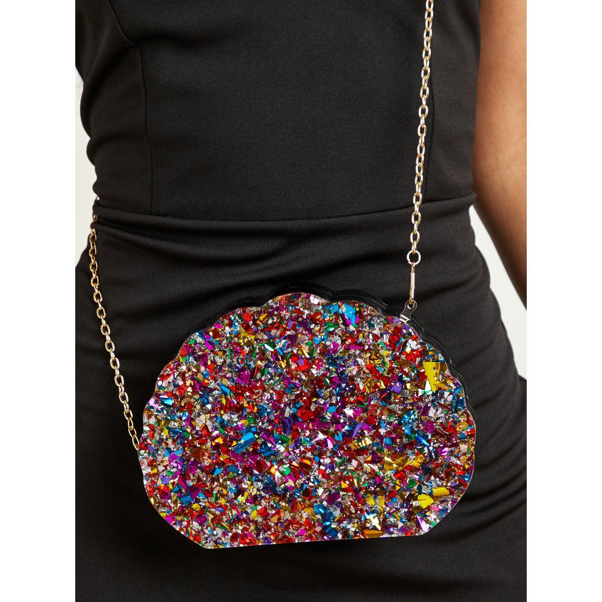 حقيبة كلاتش بارزة الملمس بحمالة سلسلة-women-bagsandwallets-handbags-image-2
