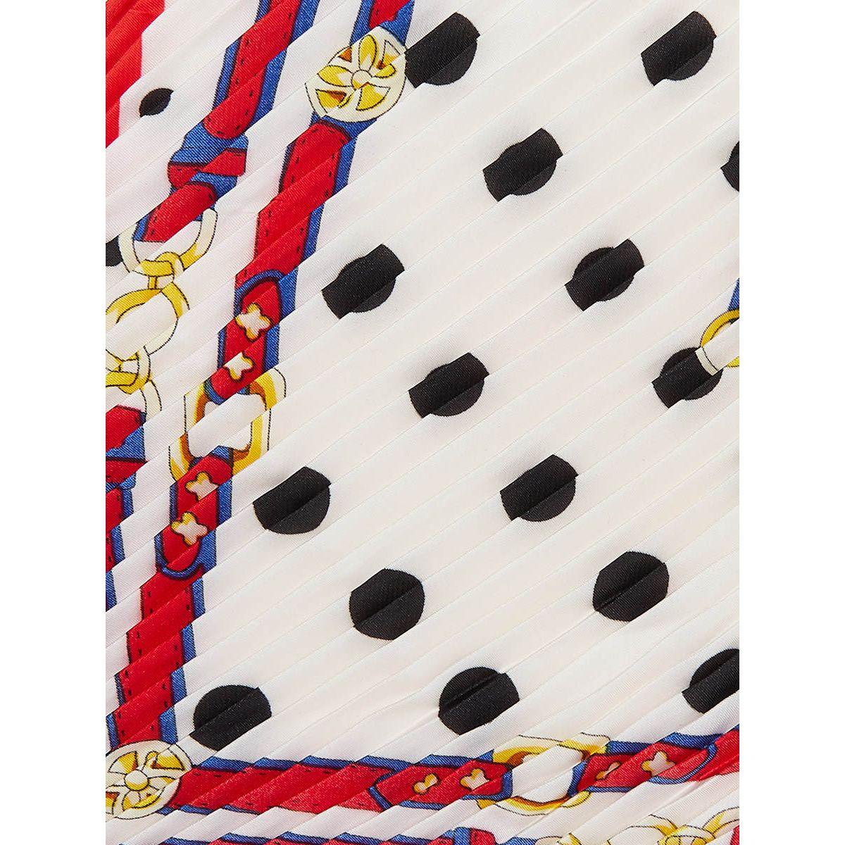 Styli Polka Dot Chain Print Pleated Neck Scarf-women-winterwear-scarves-image-7