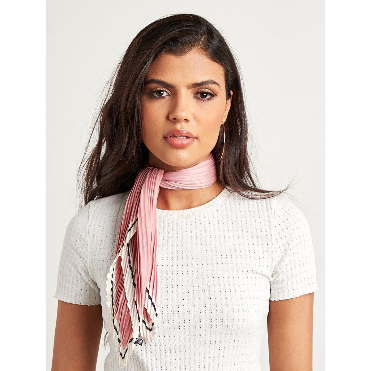 Styli Pack of 2 - Pleated Striped Neck Scarf-women-winterwear-scarves-image-14