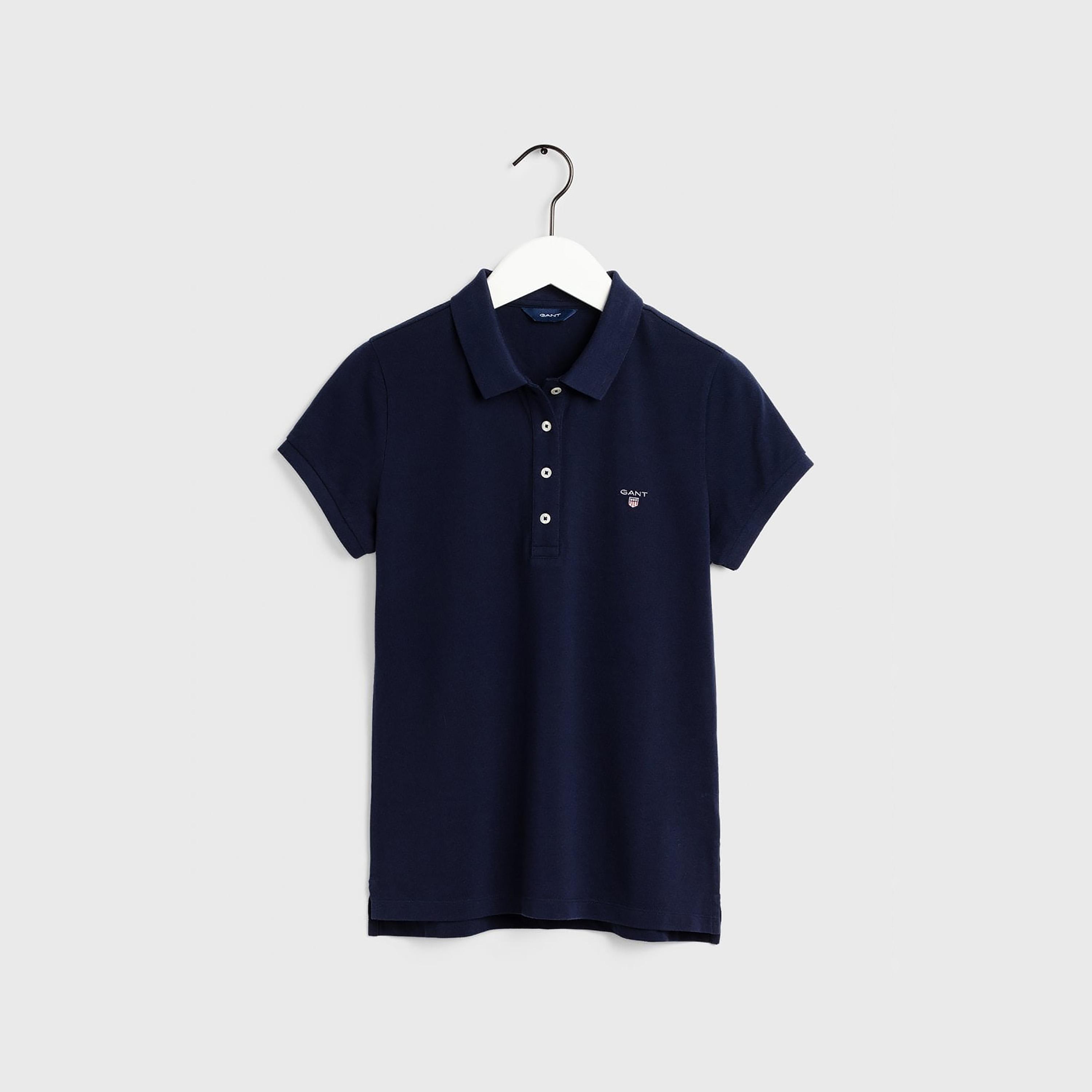 Gant Plain Collared Short Sleeves Women's Polo T-Shirt-women-clothing-tshirts-image-2