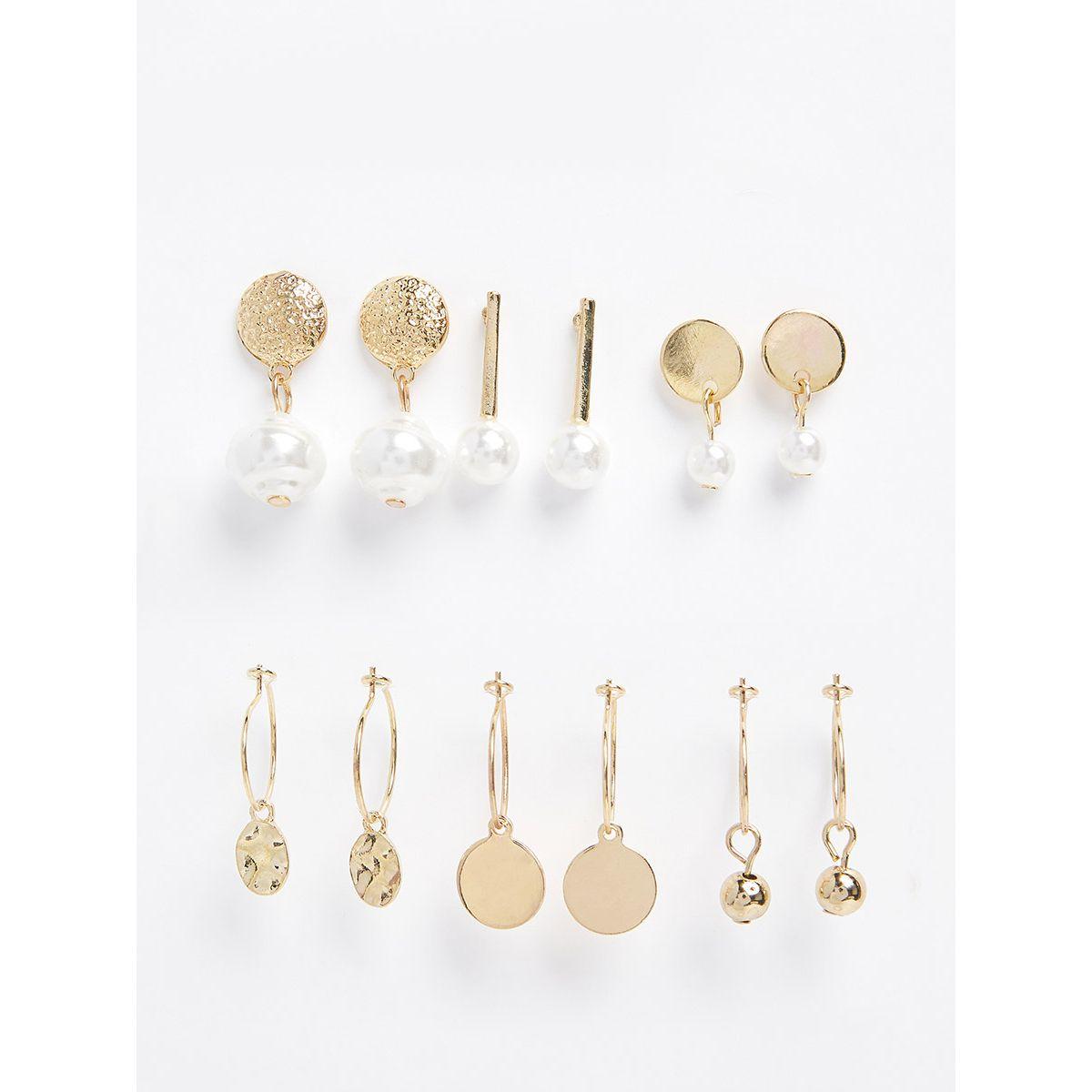 مجموعة من 6 أقراط مزخرفة-women-watchesandjewellery-jewellery-earrings-image-1