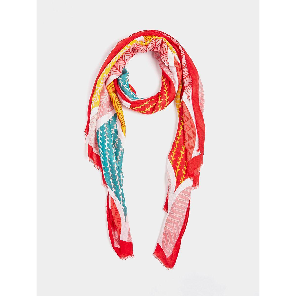 Styli Raw Edge Printed Scarf-women-winterwear-scarves-image-1