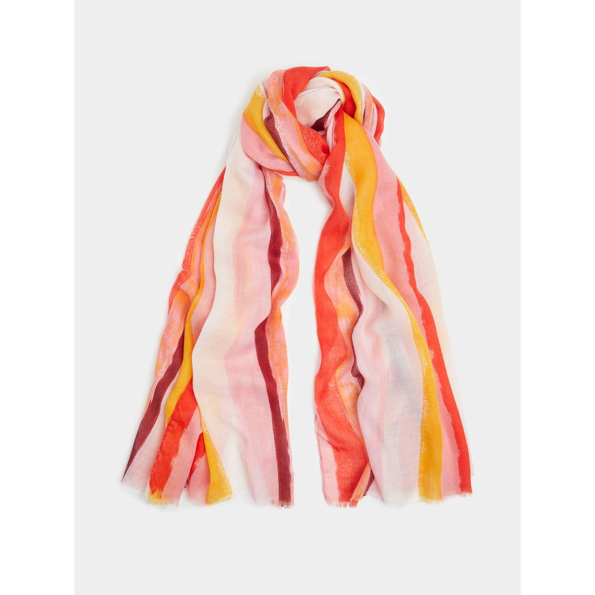 Styli Raw Edge Stripe Printed Scarf-women-winterwear-scarves-image-1