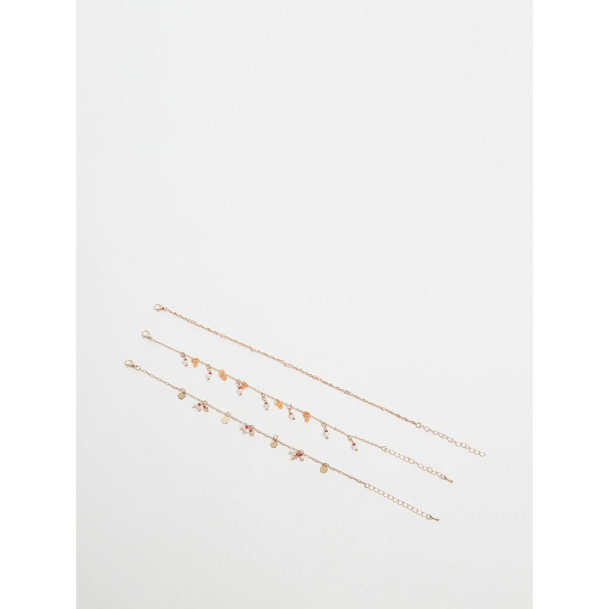 Styli Set of 3 - Coin and Beads Drop Detail Anklet-women-watchesandjewellery-jewellery-anklets-image-3