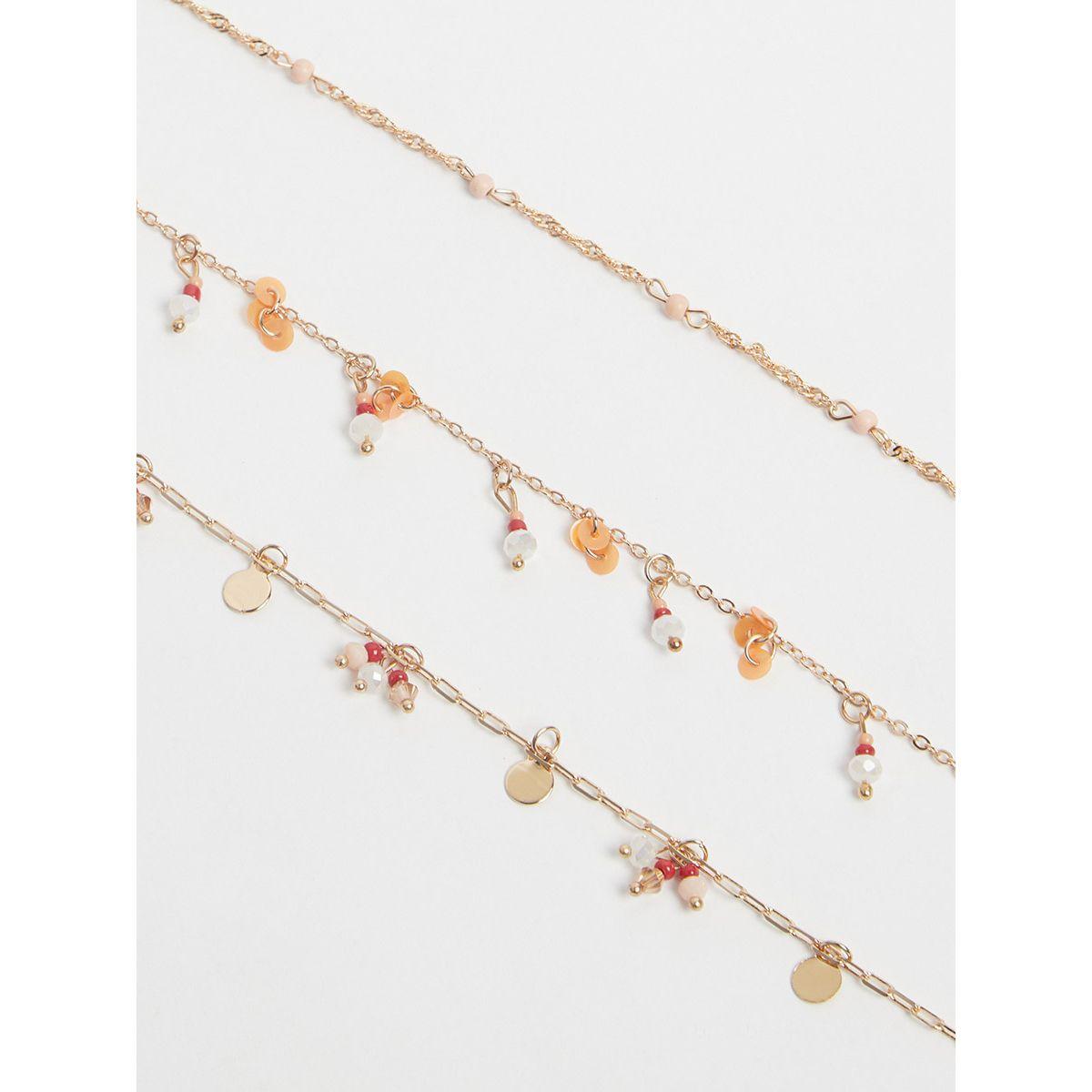 Styli Set of 3 - Coin and Beads Drop Detail Anklet-women-watchesandjewellery-jewellery-anklets-image-4