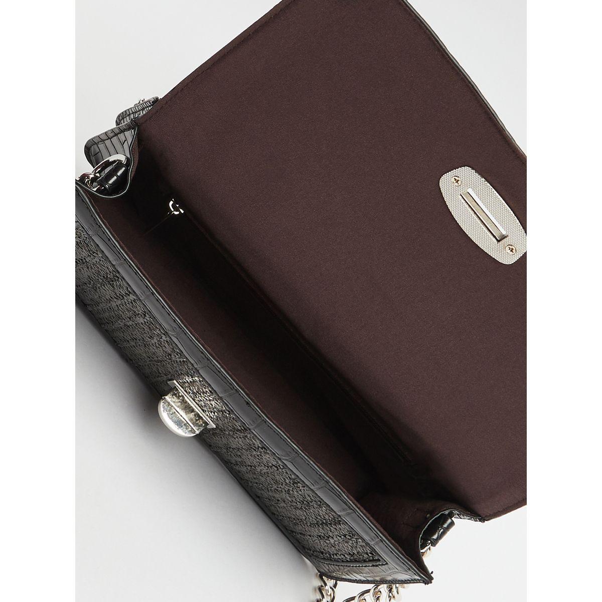 Styli Textured Flap Crossbody Bag with Twist Closure-women-bagsandwallets-handbags-image-2