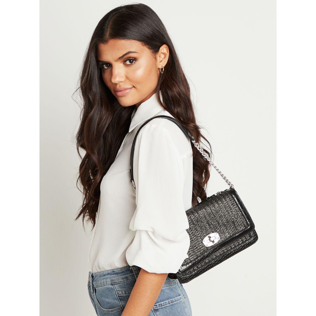 Styli Textured Flap Crossbody Bag with Twist Closure-women-bagsandwallets-handbags-image-4