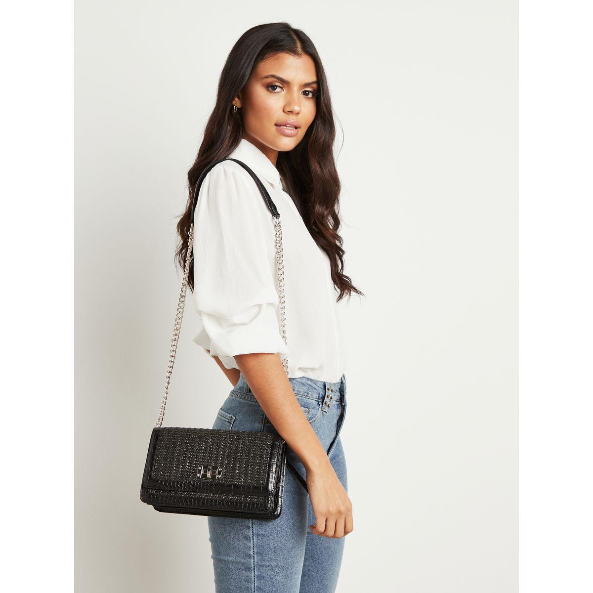 Styli Textured Flap Crossbody Bag with Twist Closure-women-bagsandwallets-handbags-image-6
