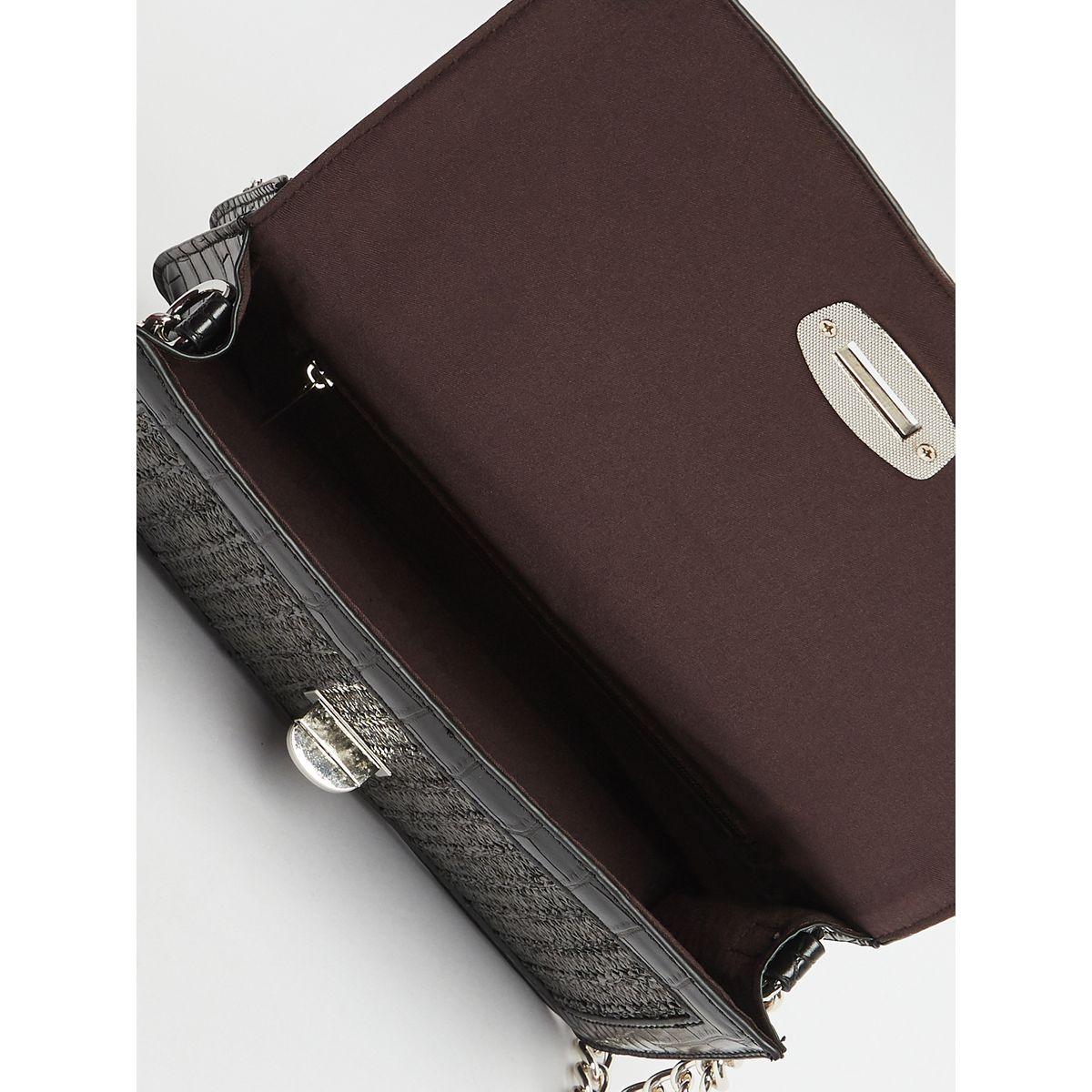 Styli Textured Flap Crossbody Bag with Twist Closure-women-bagsandwallets-handbags-image-7