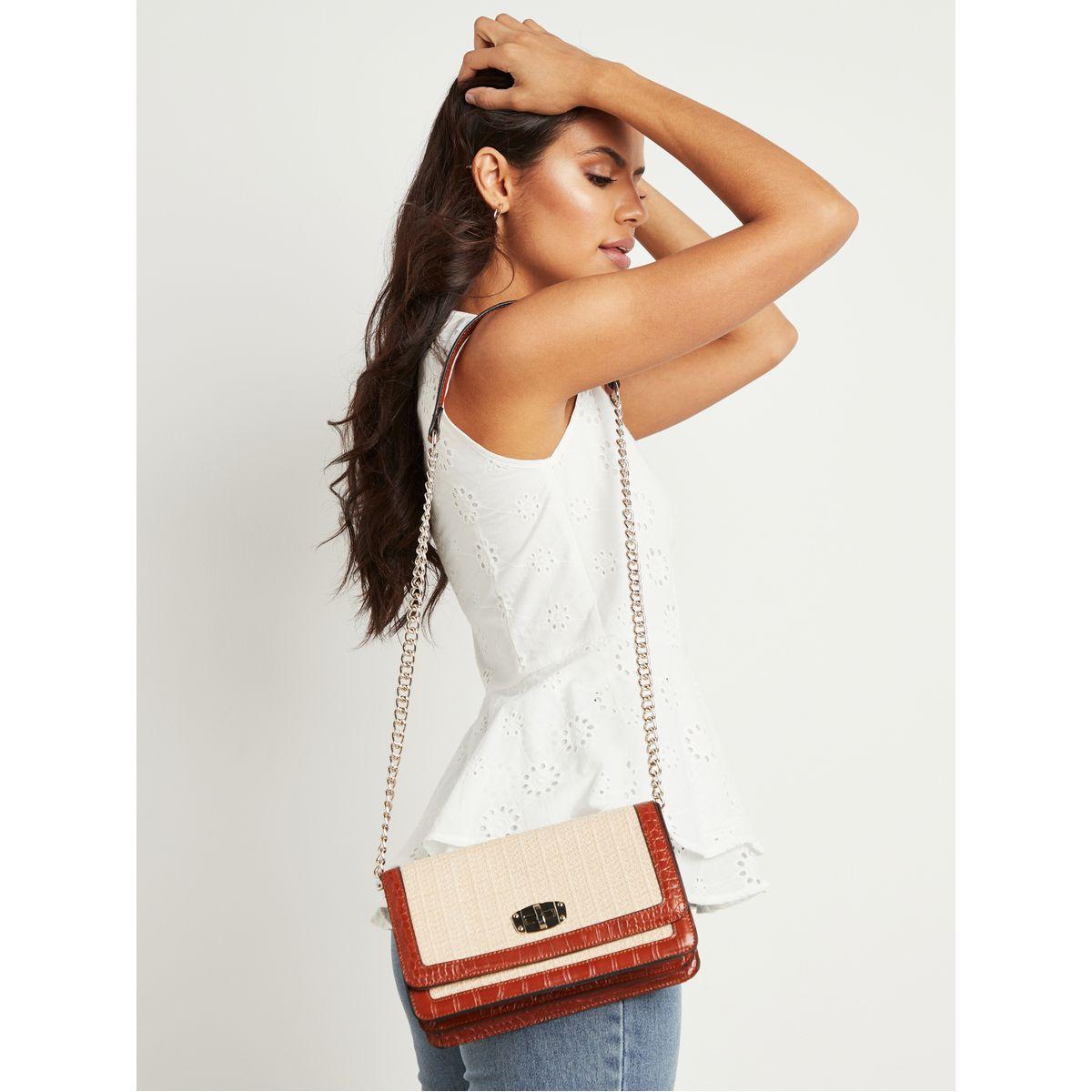 Styli Textured Flap Crossbody Bag with Twist Closure-women-bagsandwallets-handbags-image-4