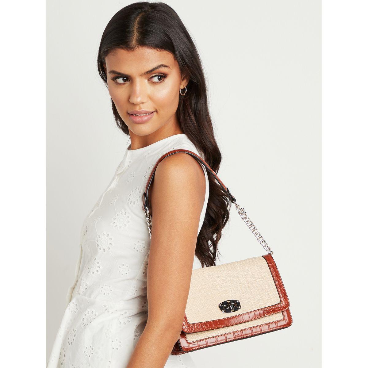 Styli Textured Flap Crossbody Bag with Twist Closure-women-bagsandwallets-handbags-image-7