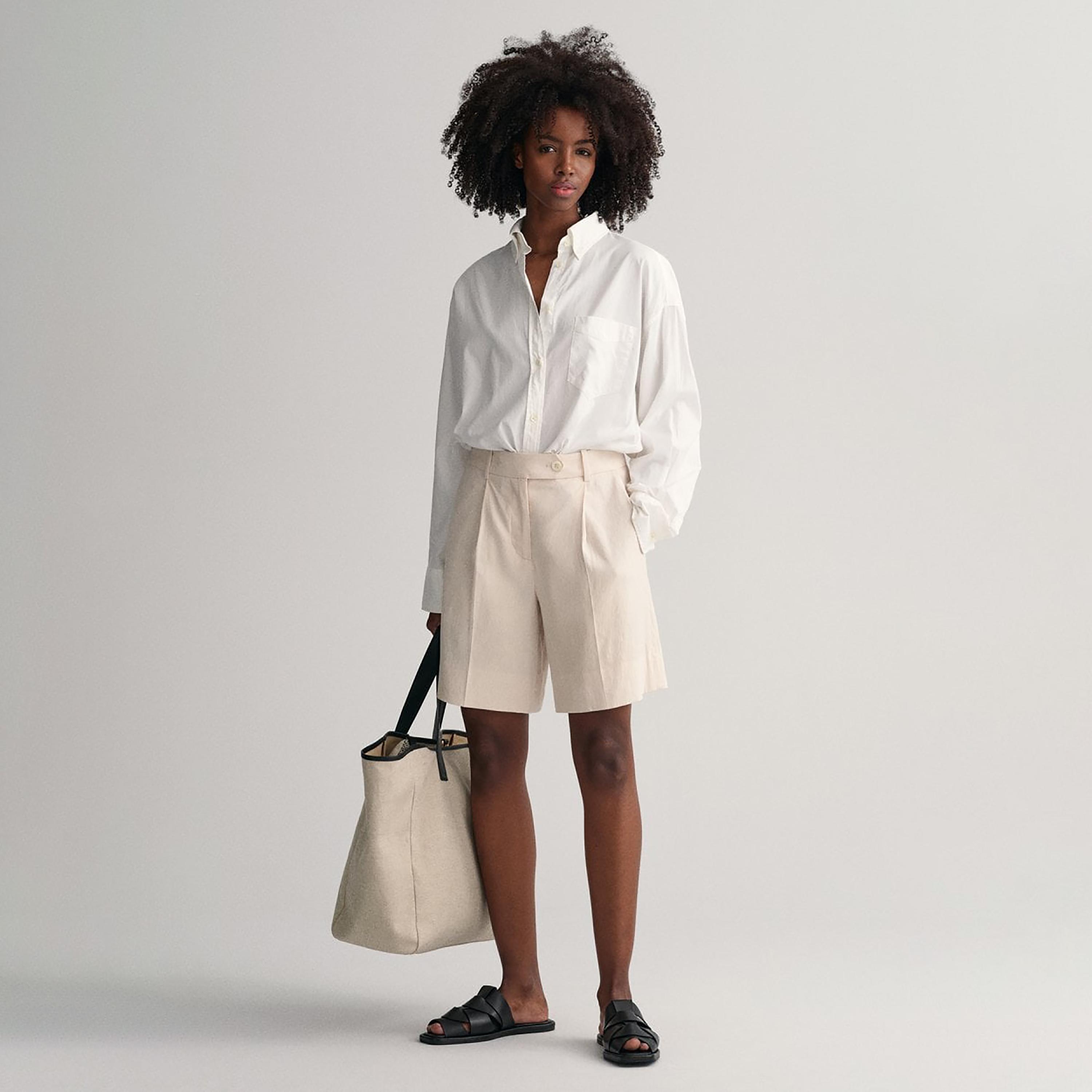 شورت من جانت سادة بأزرار متوسطة الارتفاع-women-clothing-bottoms-shorts-image-2