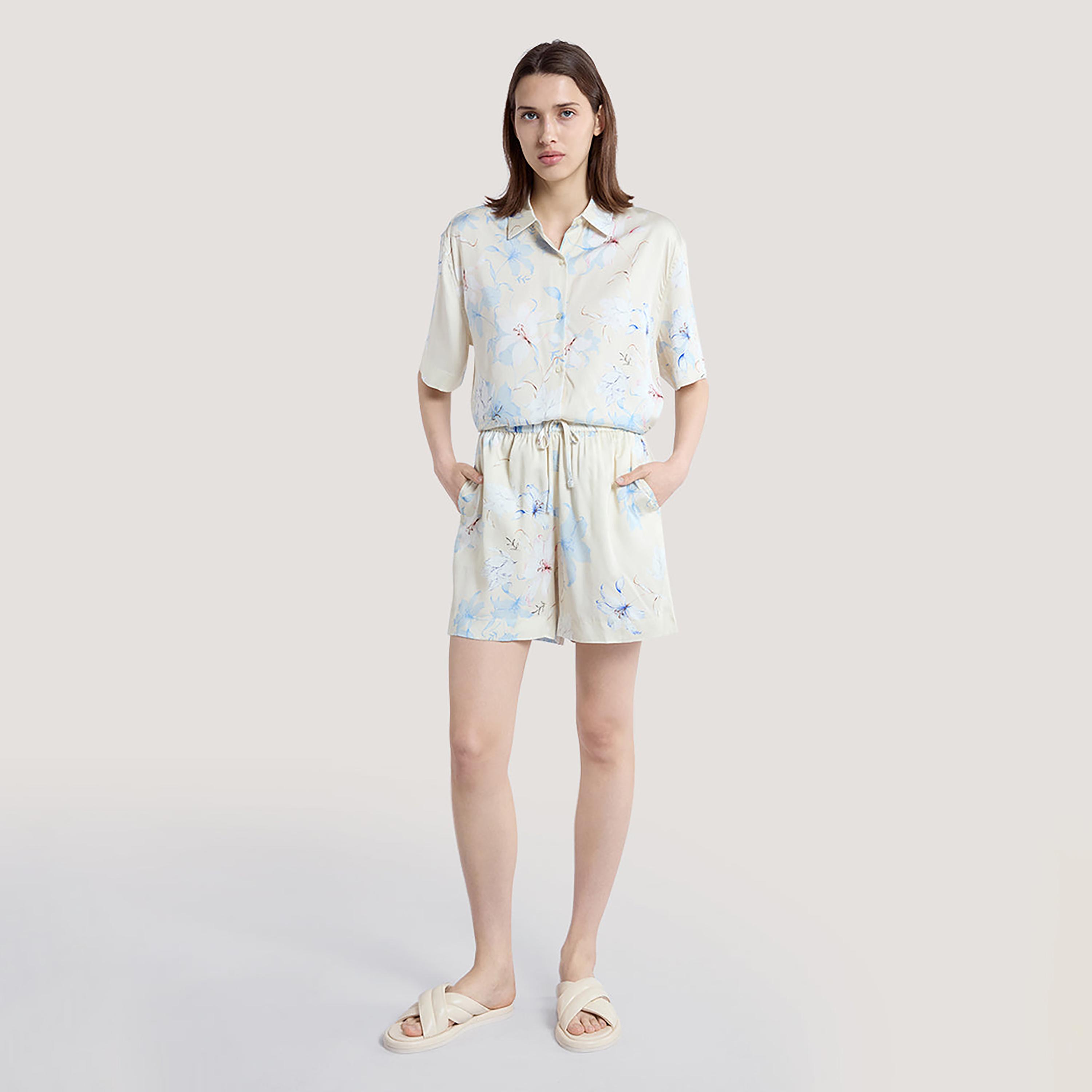 Gant Floral Print Mid Rise Drawstring Waist Women's Shorts-women-clothing-bottoms-shorts-image-2