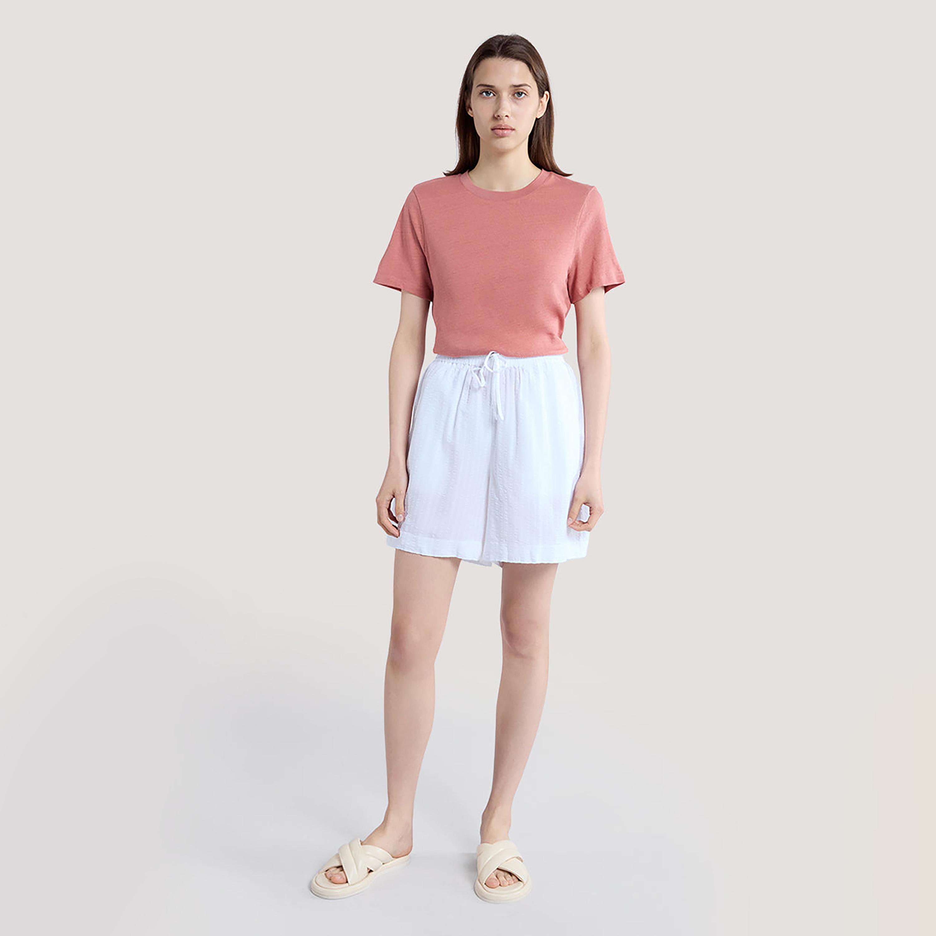 Gant Striped Seersucker Mid Rise Drawstring Waist Women's Shorts-women-clothing-bottoms-shorts-image-2