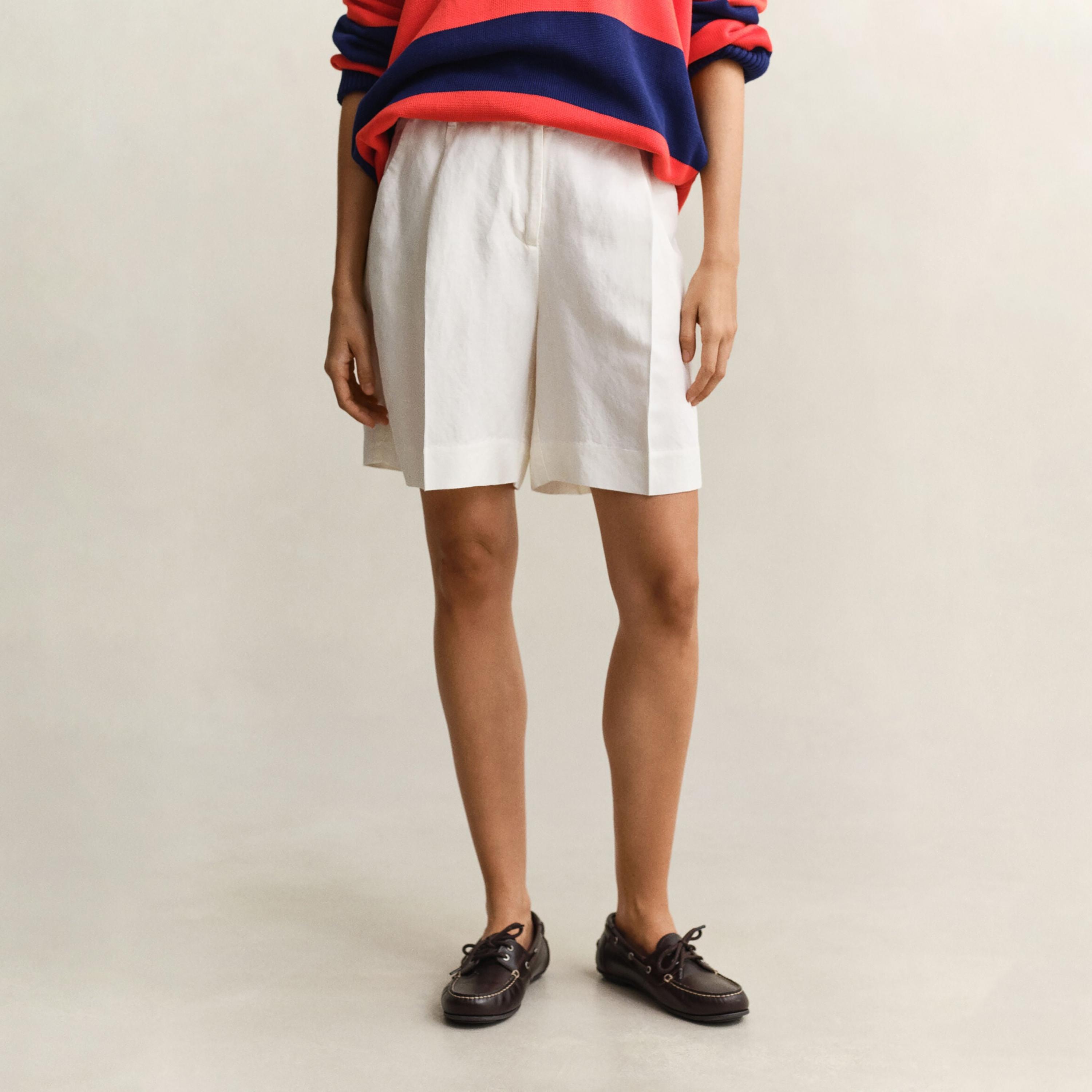 Gant Plain Mid Rise Zip Fly and Hook & Bar Closure Women' Shorts-women-clothing-bottoms-shorts-image-1