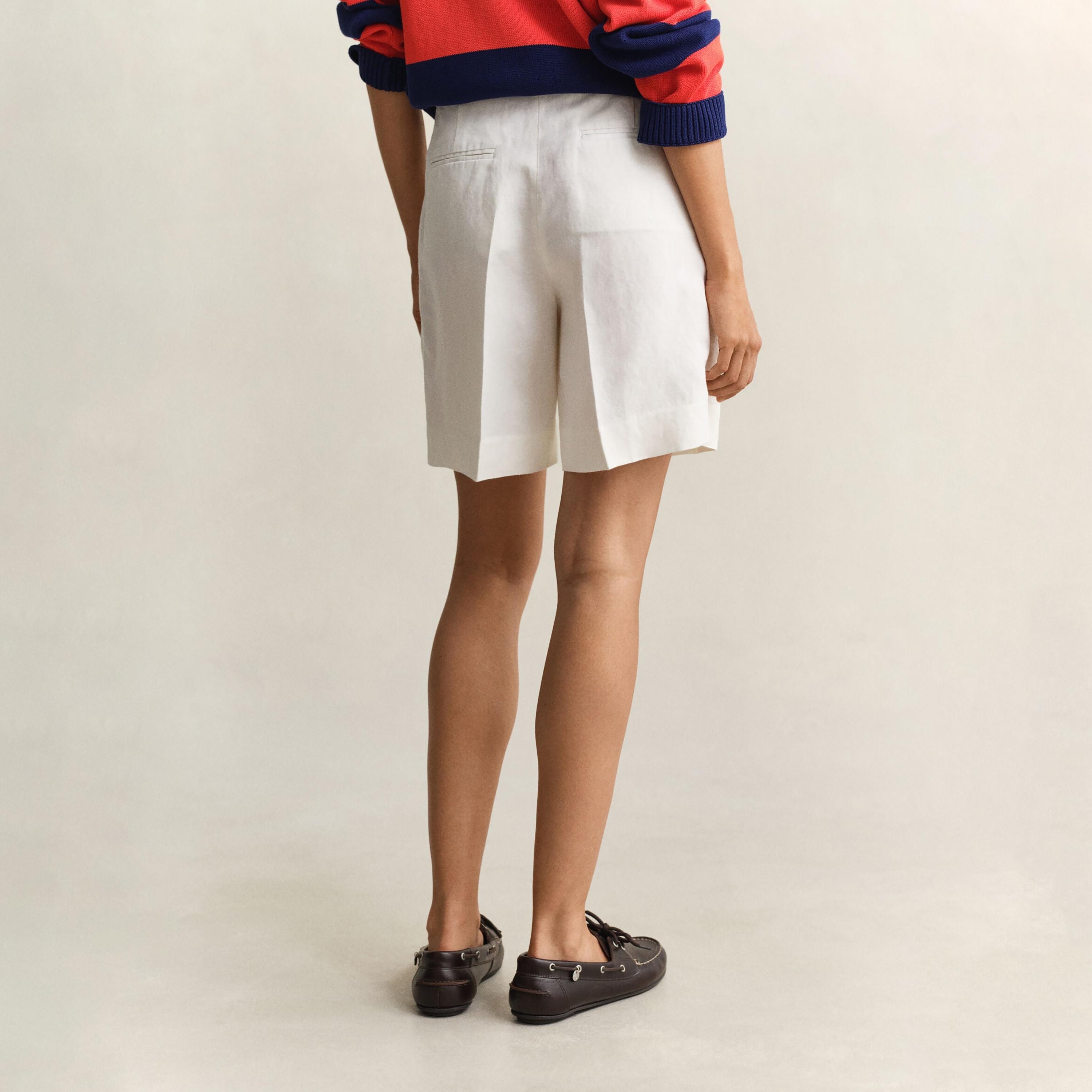 Gant Plain Mid Rise Zip Fly and Hook & Bar Closure Women' Shorts-women-clothing-bottoms-shorts-image-4