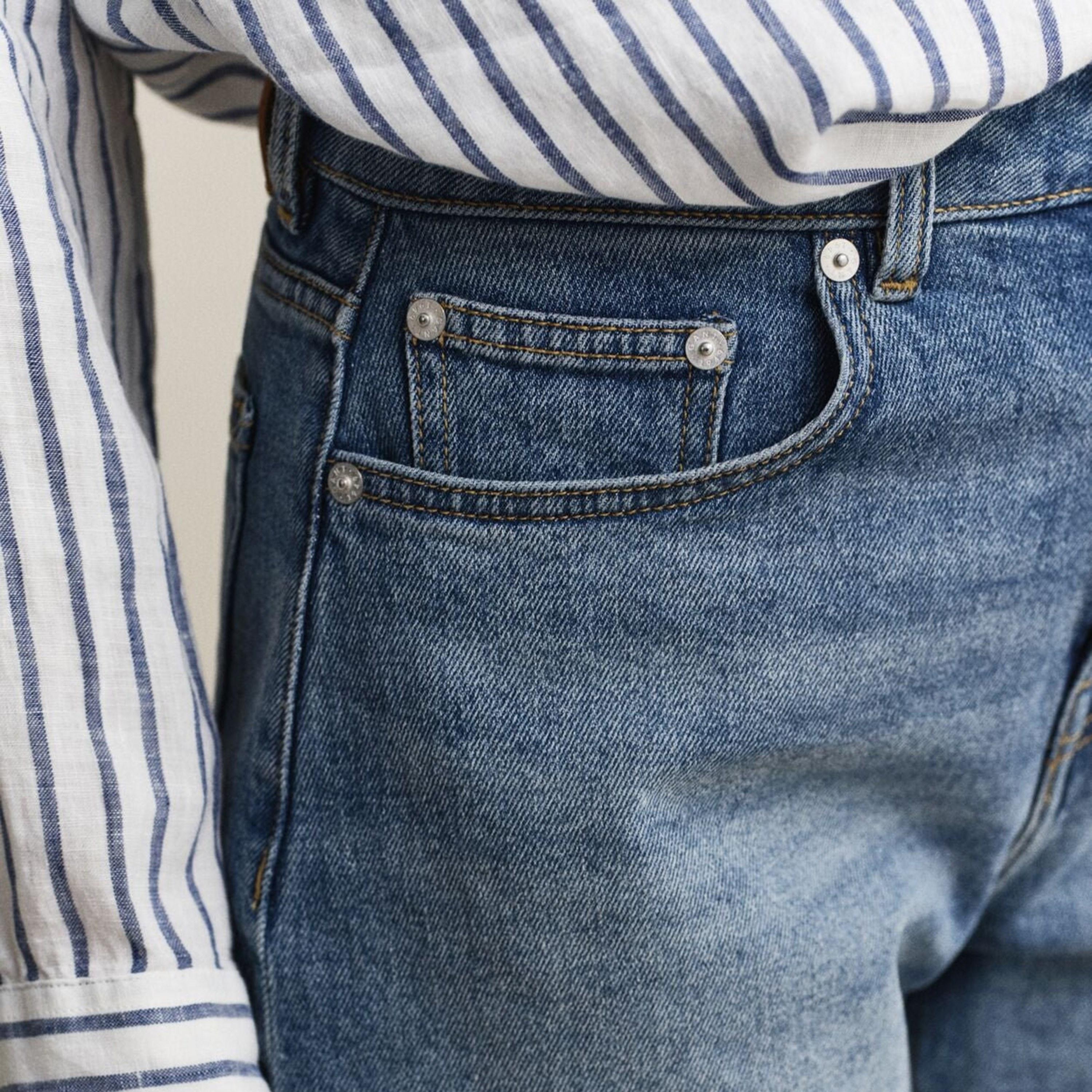 Gant Plain High-Rise Button & Zip Fly Women's Denim Shorts-women-clothing-bottoms-shorts-image-3