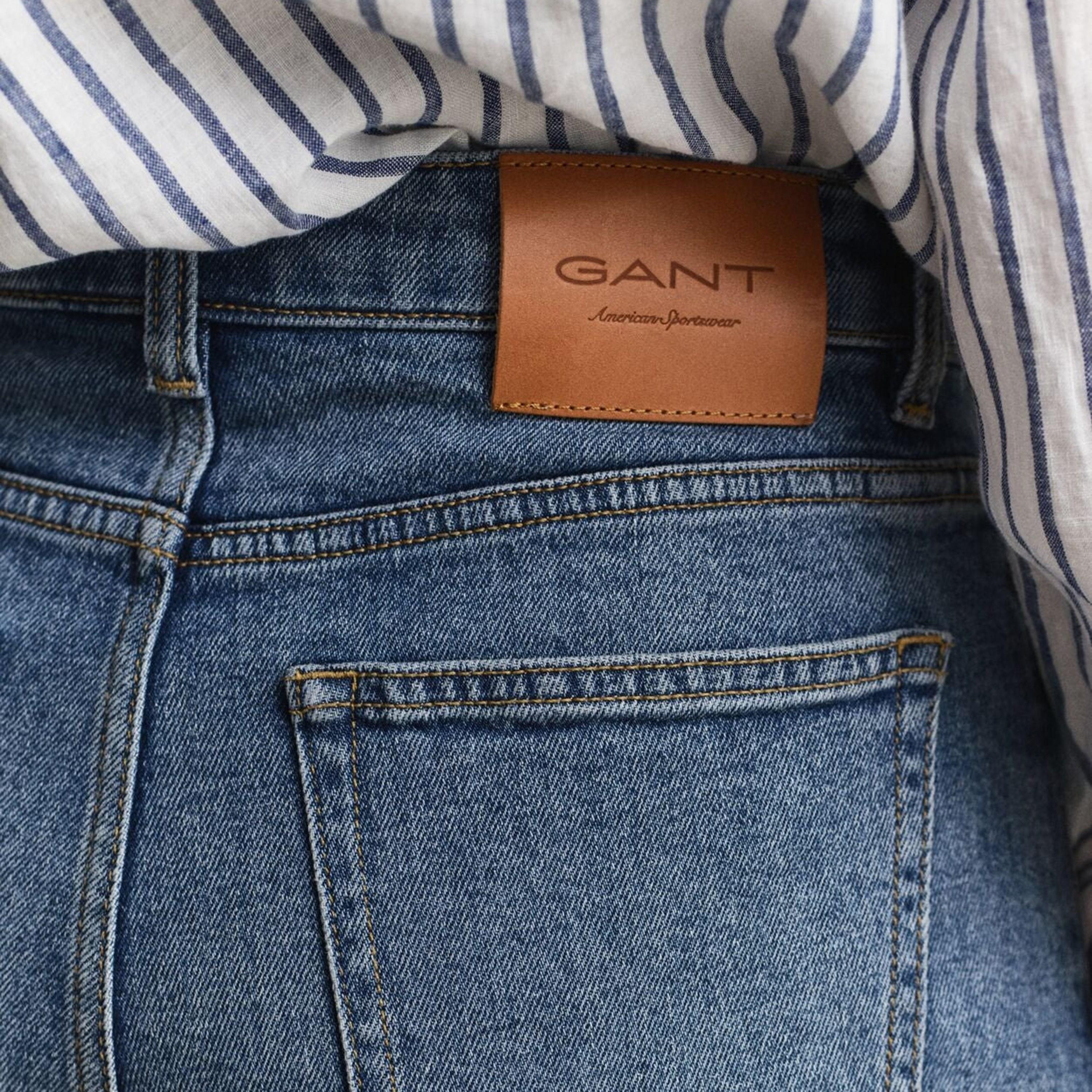 Gant Plain High-Rise Button & Zip Fly Women's Denim Shorts-women-clothing-bottoms-shorts-image-5