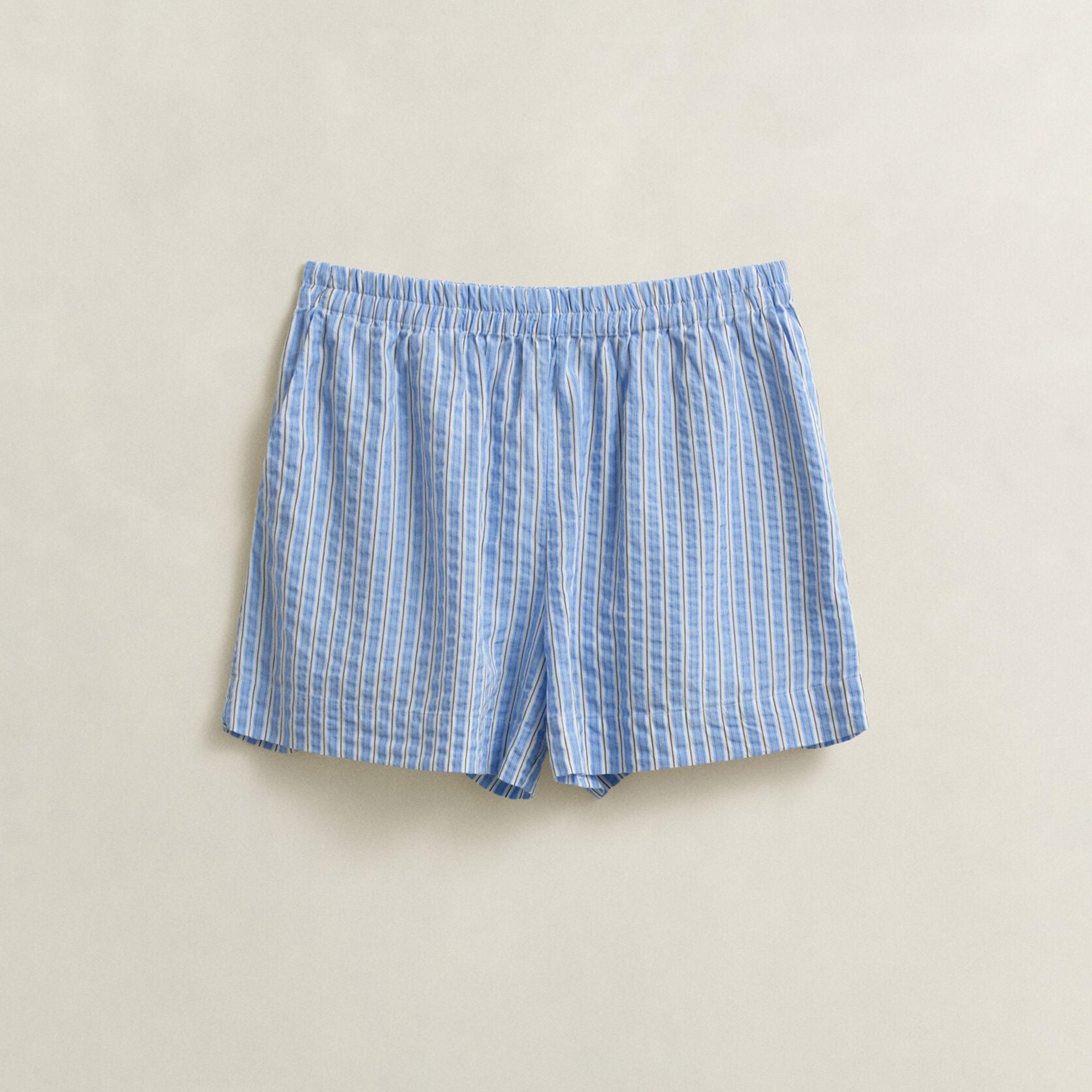 Gant Striped Seersucker Mid Rise Elasticated Waist Women's Shorts-women-clothing-bottoms-shorts-image-6