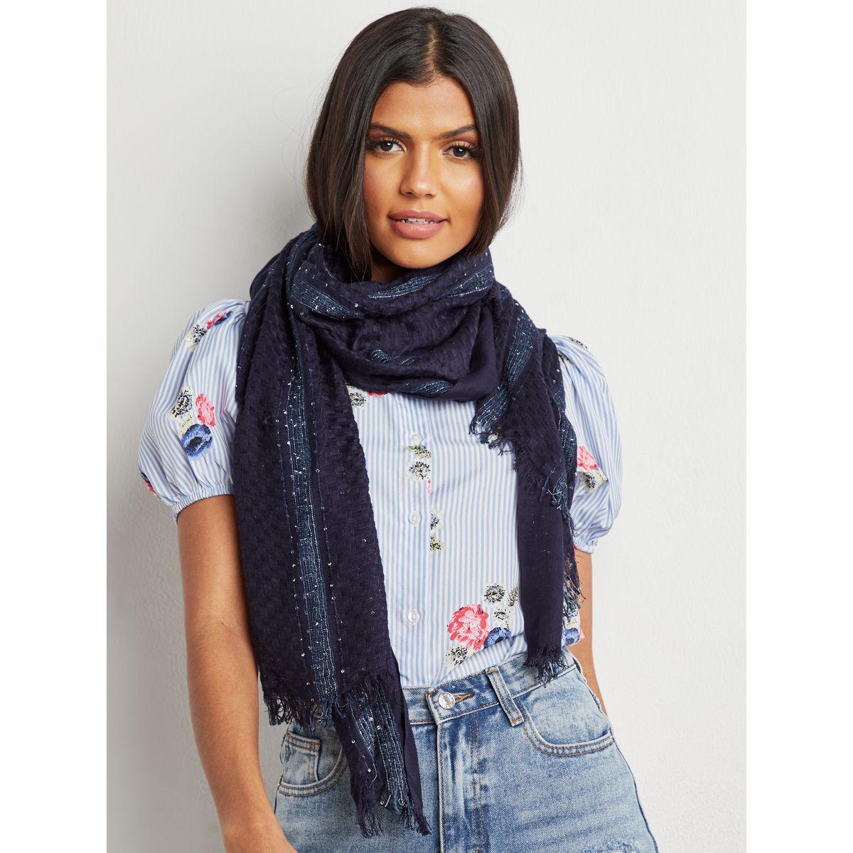 Styli Frayed Edge Embellished Scarf-women-winterwear-scarves-image-2