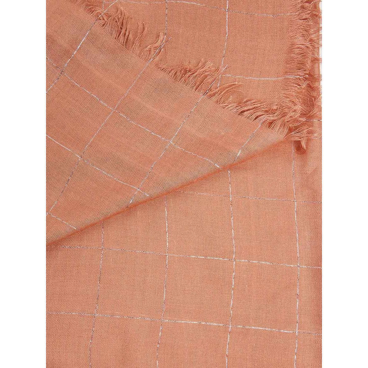 Styli Grid Pattern Scarf with Frayed Edge-women-winterwear-scarves-image-5