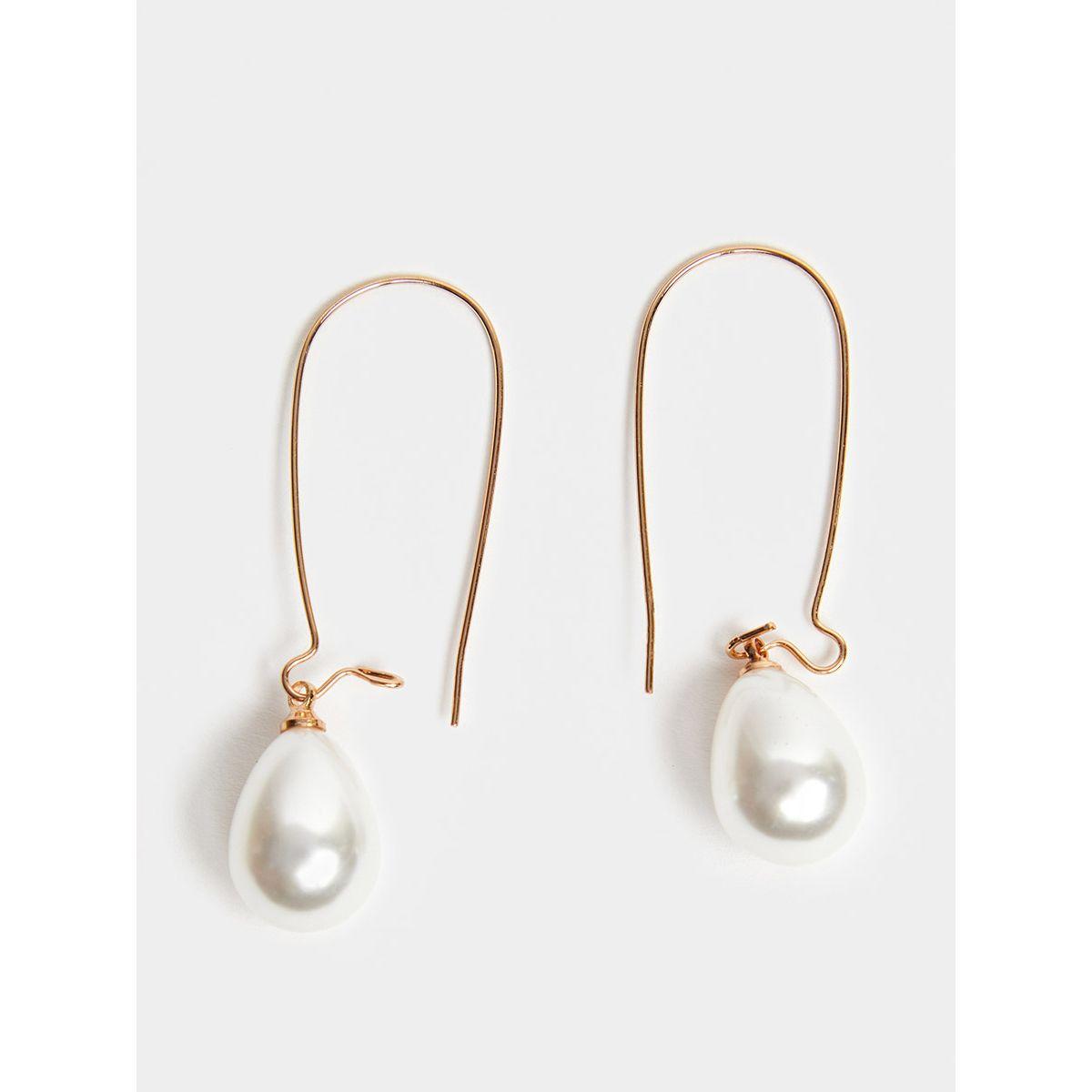 Styli Faux Pearl Drop Kidney Ear Wire Earrings-women-watchesandjewellery-jewellery-earrings-image-3