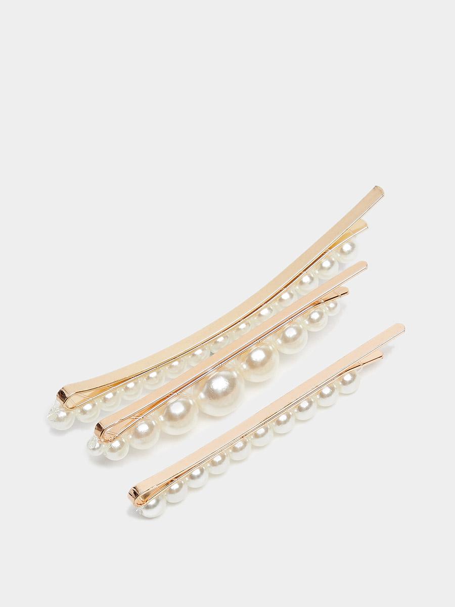 Styli Set of 3 - Faux Pearl Detail Hair Pin-women-hairaccessories-hairpins-image-3