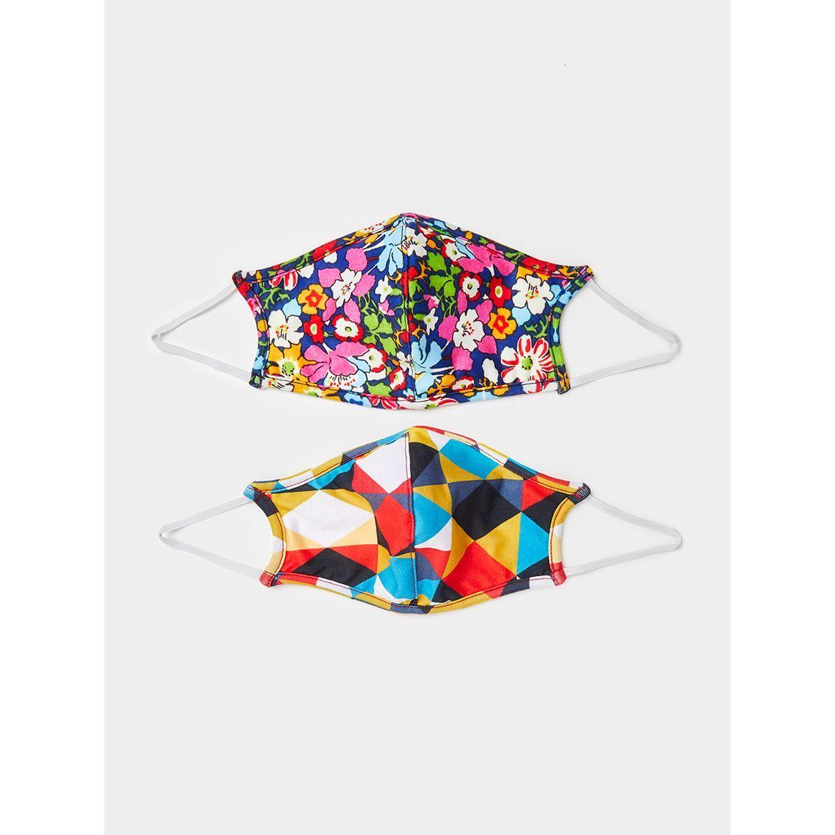Styli Pack of 2 - Geo Floral Printed Face Mask with Elasticated Straps-women-clothingaccessories-fashionmasks-image-1