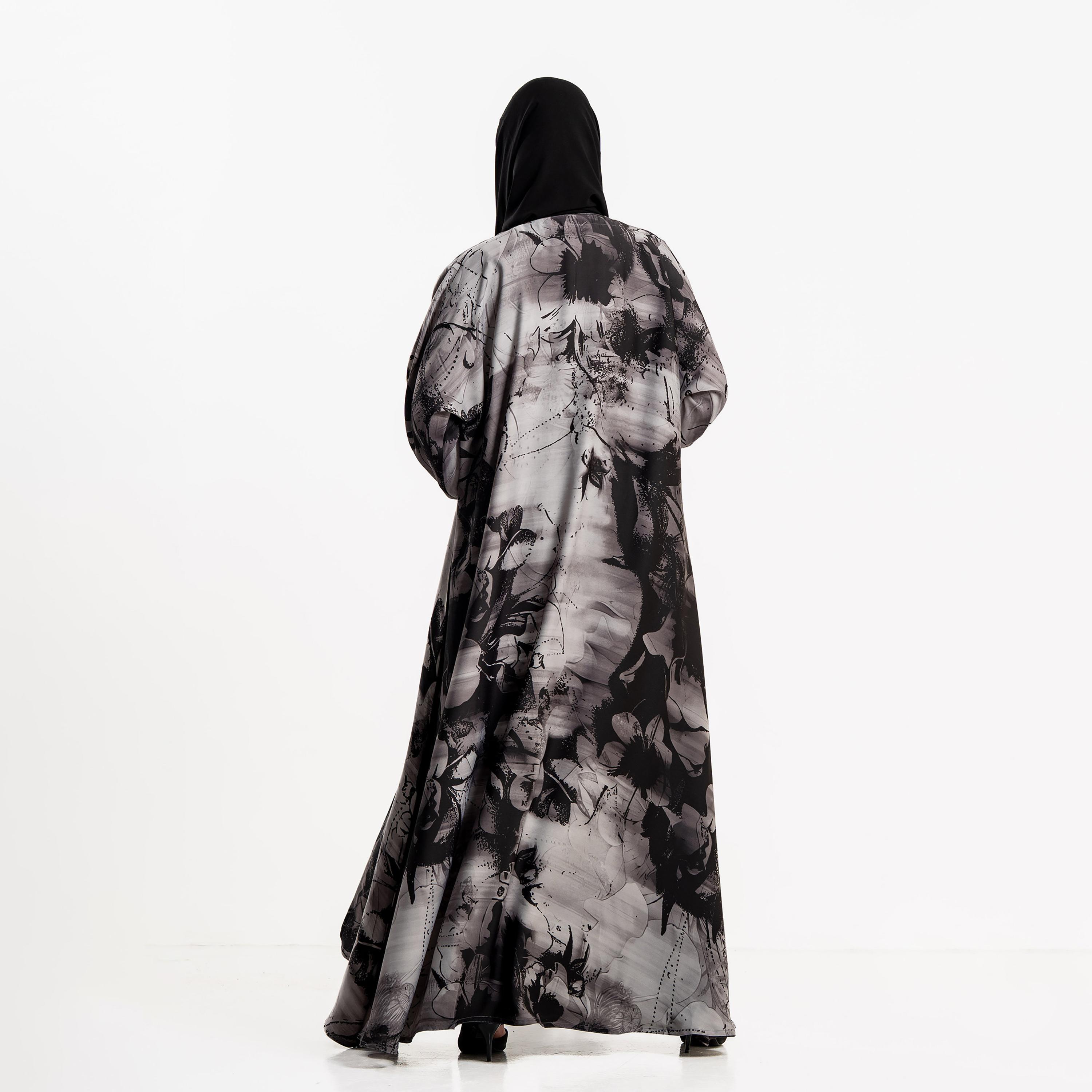 عباءة كلوش "كلاود" بطبعة زهور مع حجاب للنساء من زاهية-women-arabicclothing-abayas-image-4
