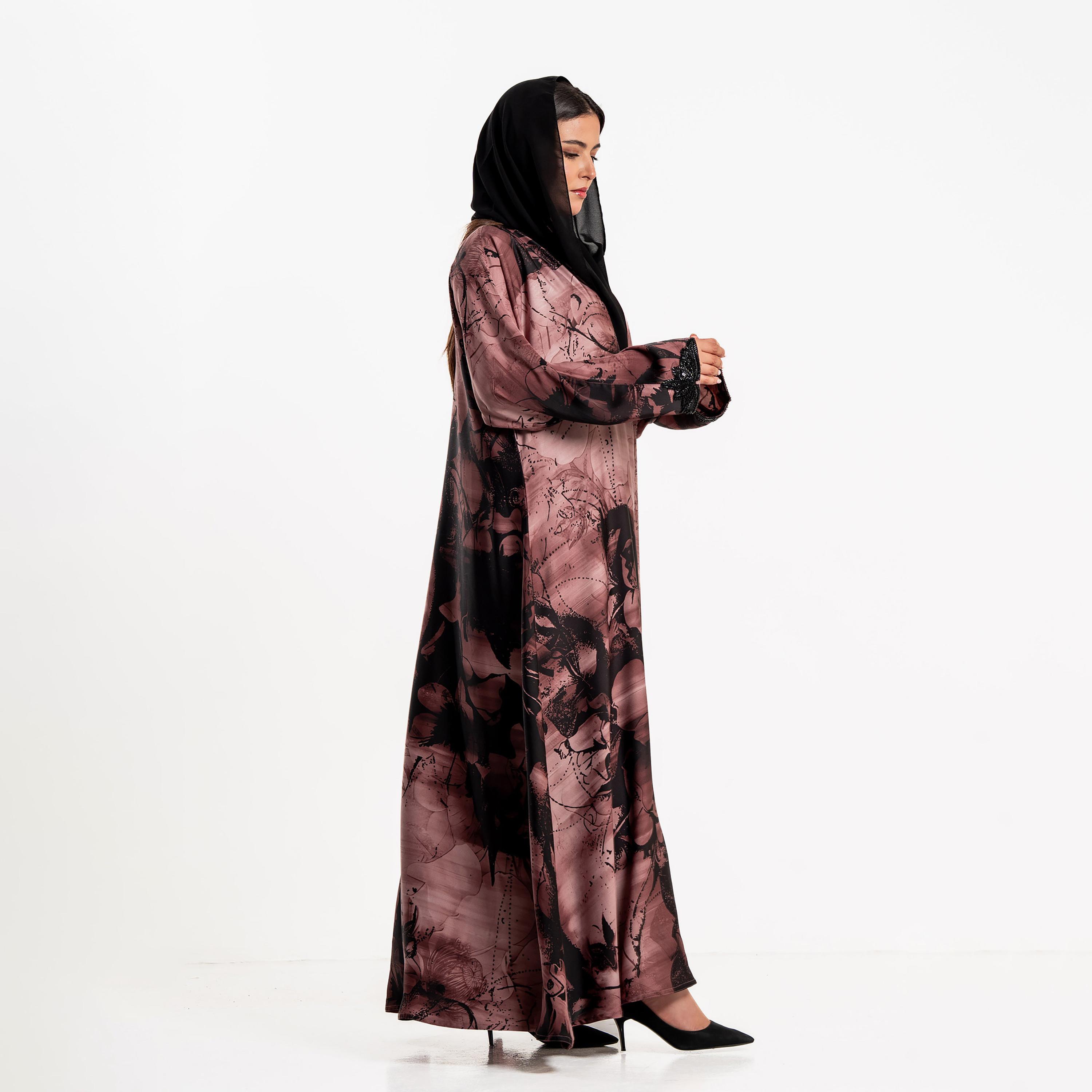 عباءة كلوش "كلاود" بطبعة زهور مع حجاب للنساء من زاهية-women-arabicclothing-abayas-image-3