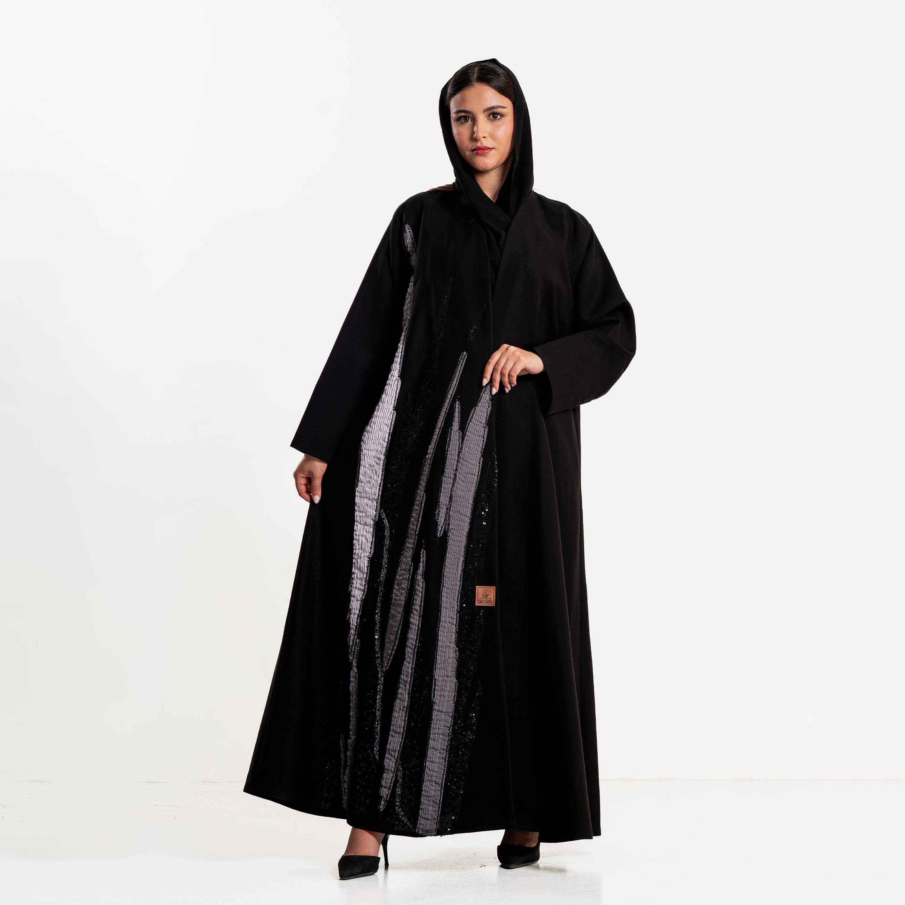 Zahiyh Sequined Women's Abaya with Hijab-women-arabicclothing-abayas-image-1