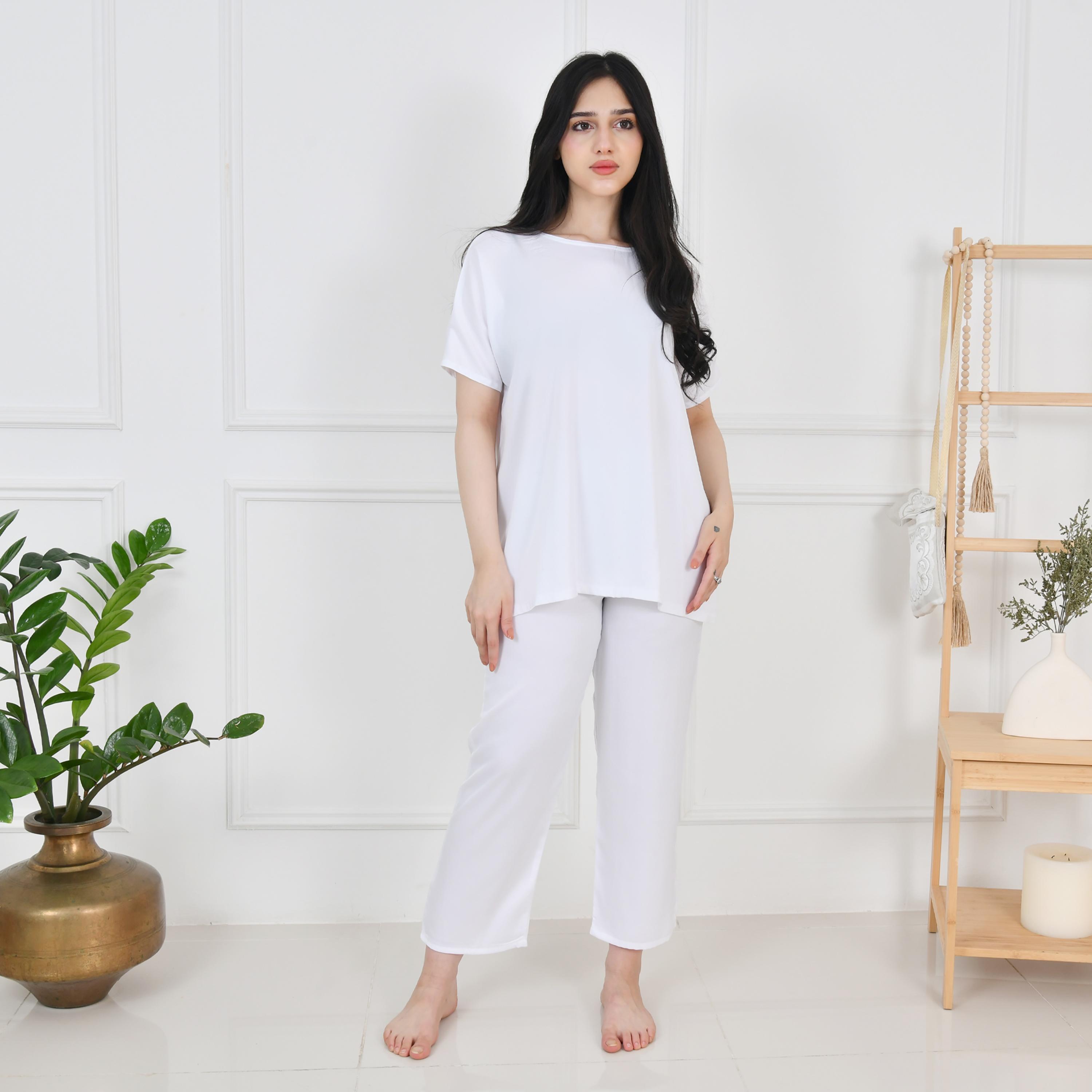 Hawraa White Balloon Sleeves Linen Women's Quarter-Flared Cut Hajj and Umrah Abaya with Hijab-women-arabicclothing-prayerclothing-image-7