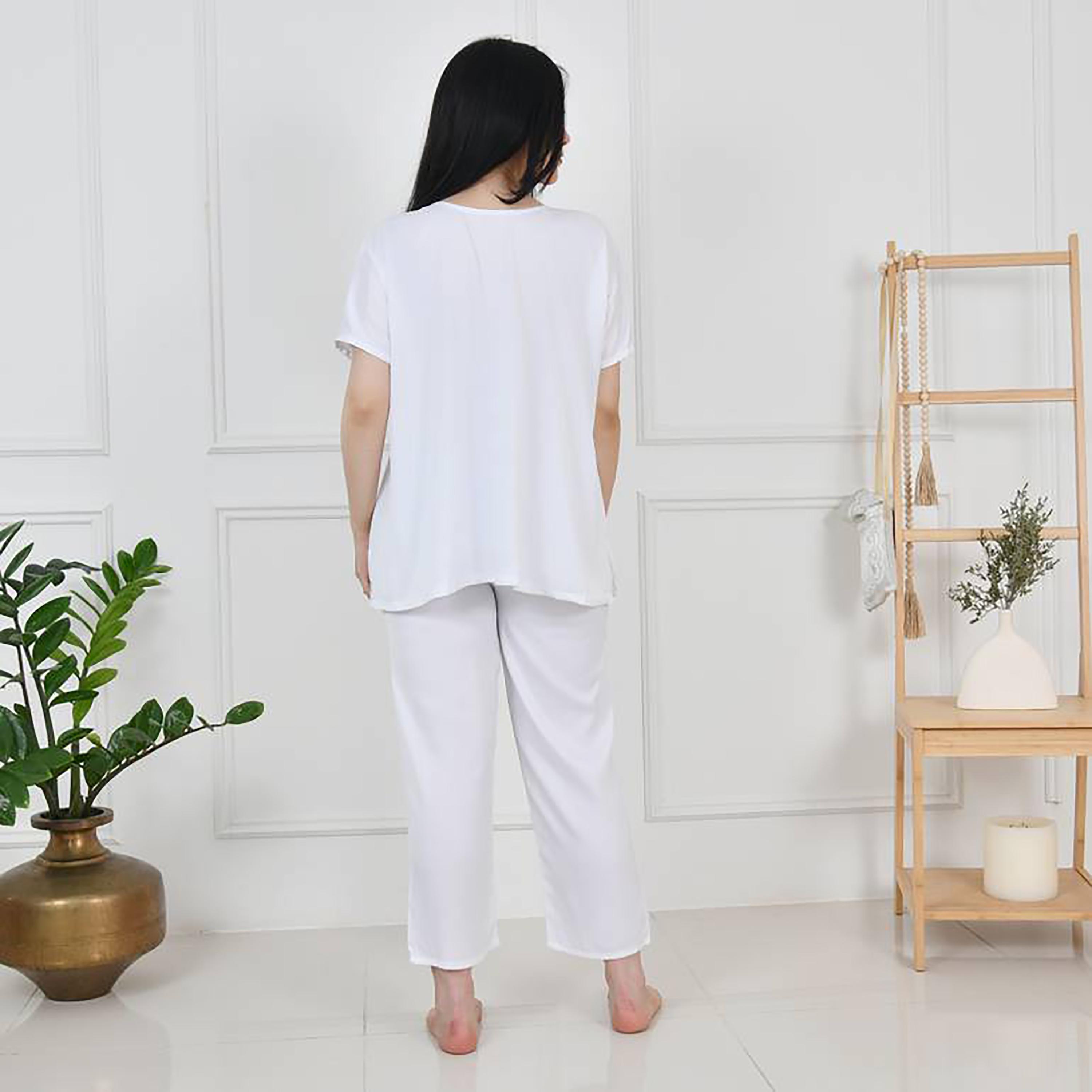 Hawraa 2-Piece White Crepe Under Abaya Top and Trousers-women-arabicclothing-abayainner-image-4