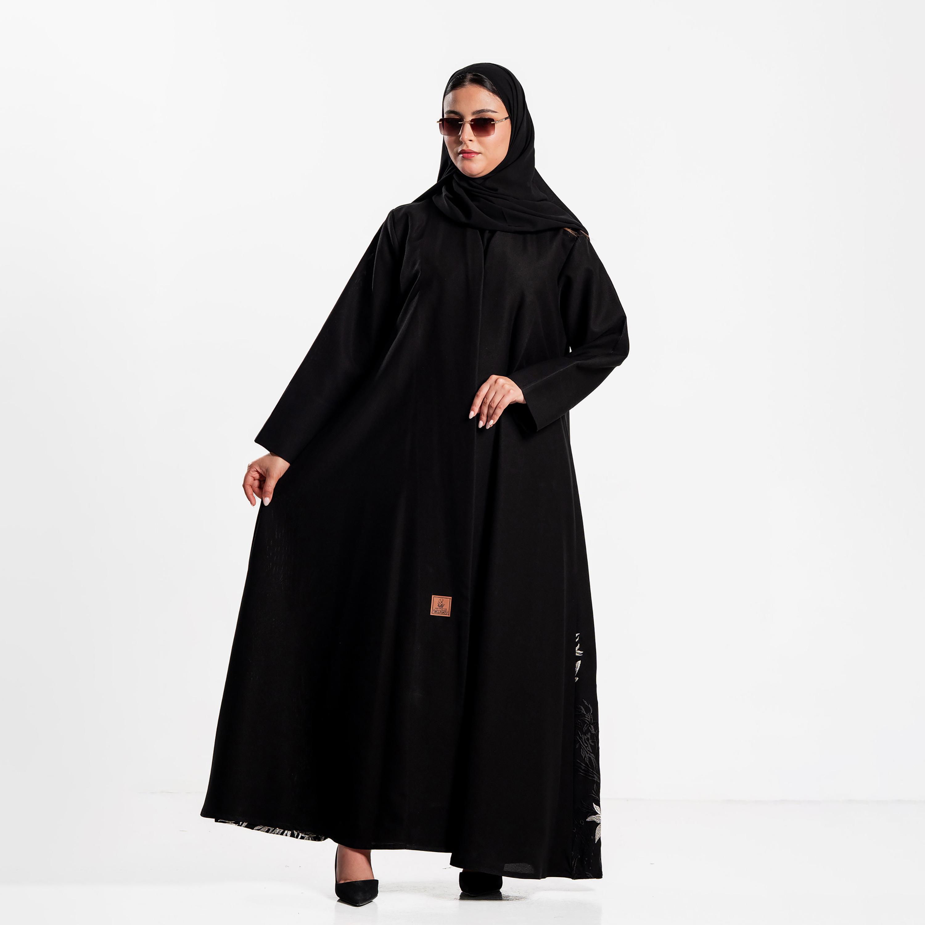 Zahiyh Floral Embroidered Women's Evening Abaya with Hijab-women-arabicclothing-abayas-image-3