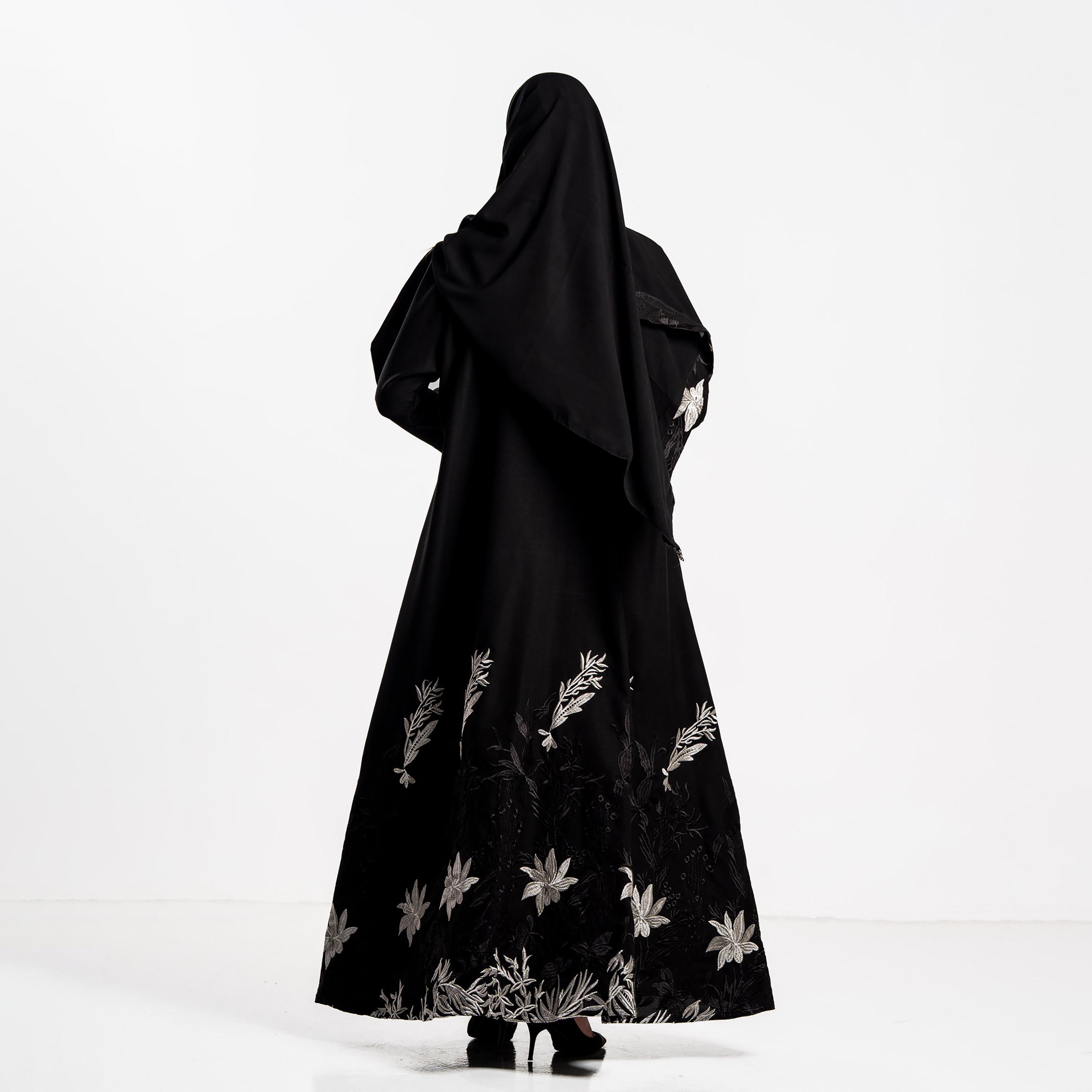 Zahiyh Floral Embroidered Women's Evening Abaya with Hijab-women-arabicclothing-abayas-image-4
