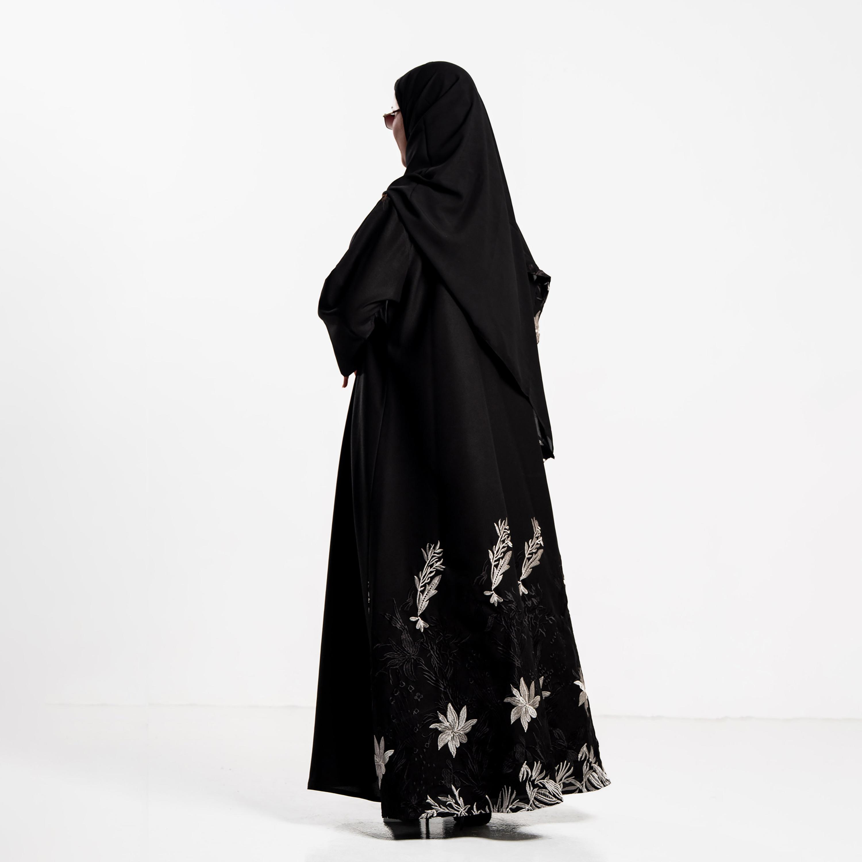 Zahiyh Floral Embroidered Women's Evening Abaya with Hijab-women-arabicclothing-abayas-image-5