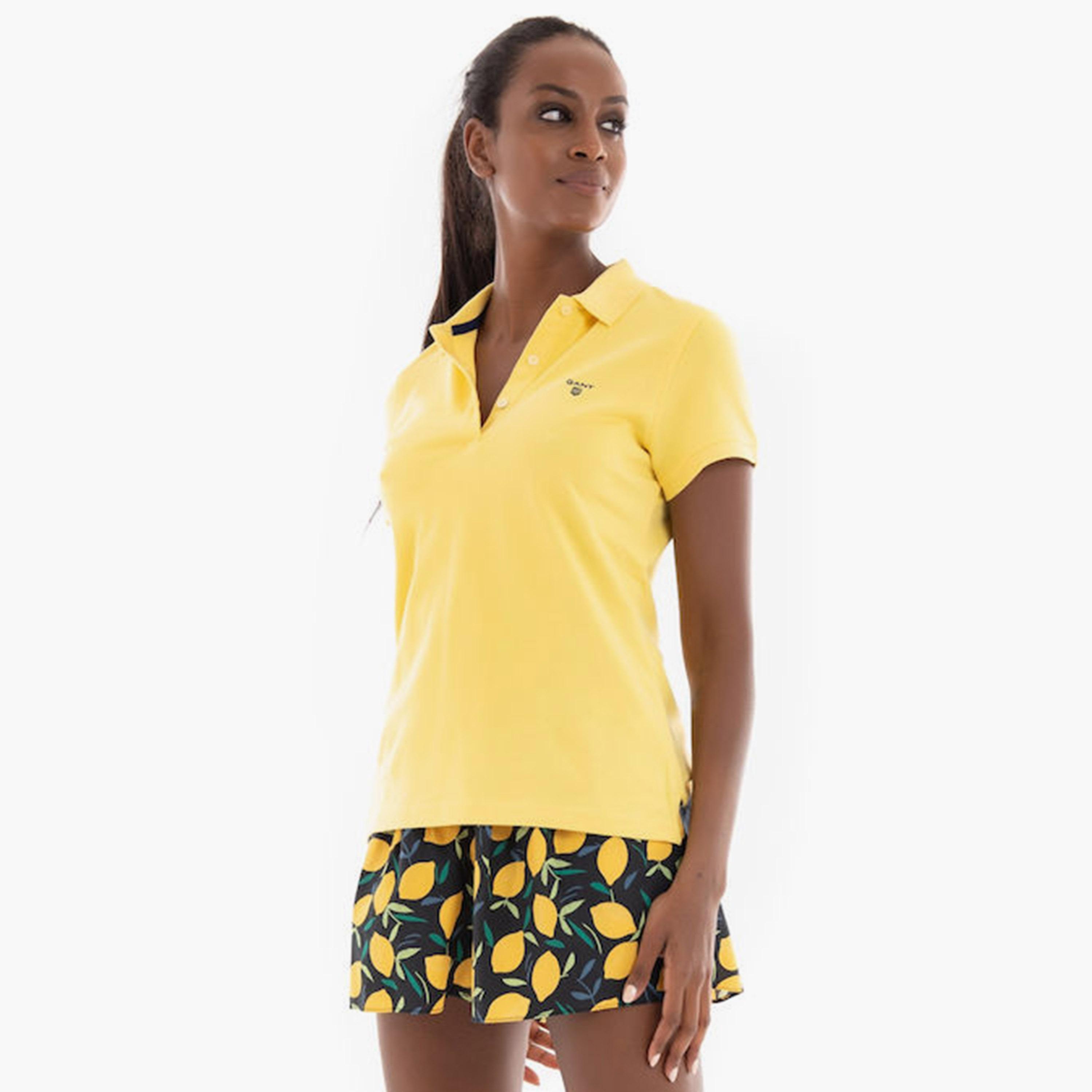 Gant Logo Detail Collared Short Sleeves Polo T-Shirt-women-clothing-tshirts-image-3