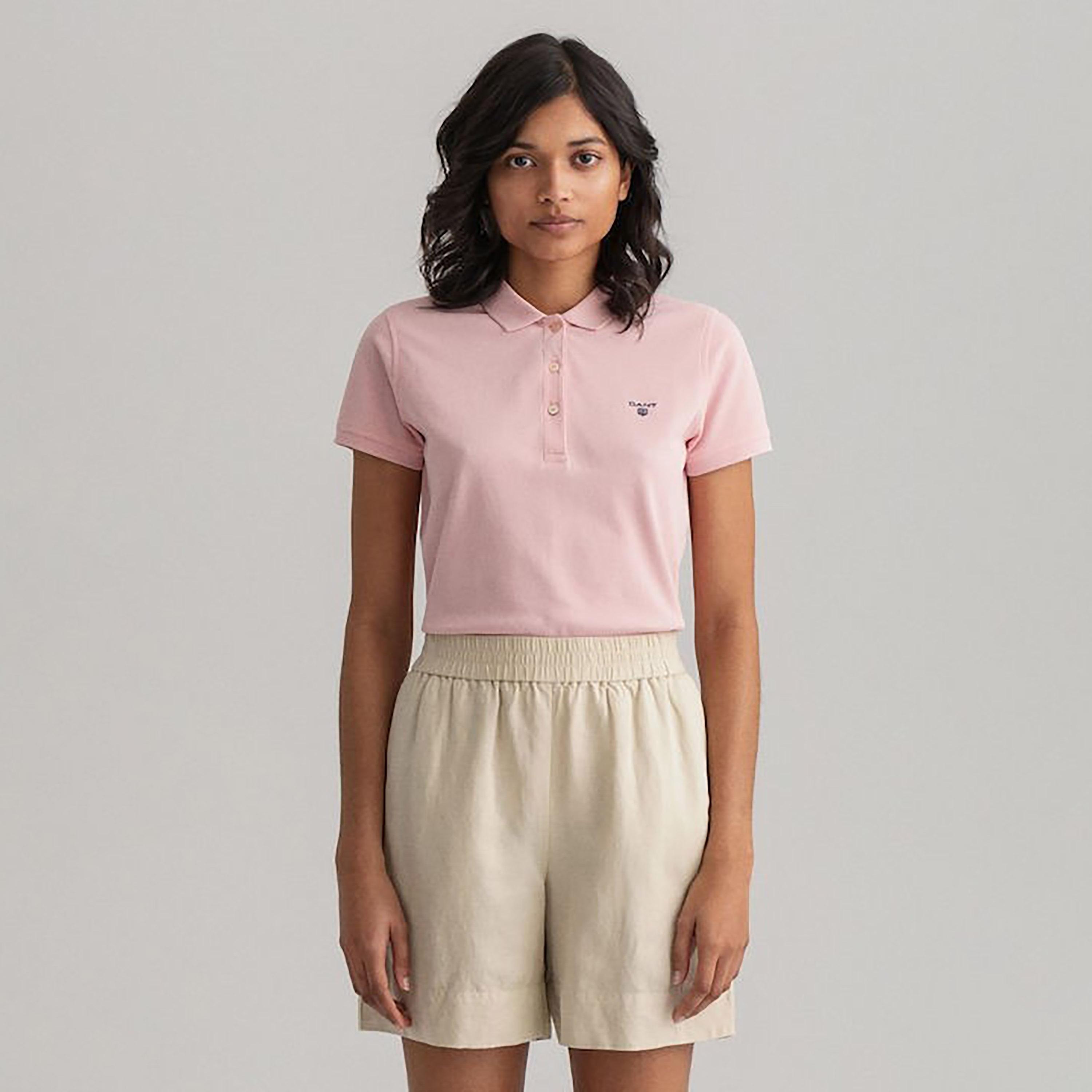 تي-شيرت بولو من جانت لوجو بأكمام قصيرة وياقة-women-clothing-tshirts-image-1