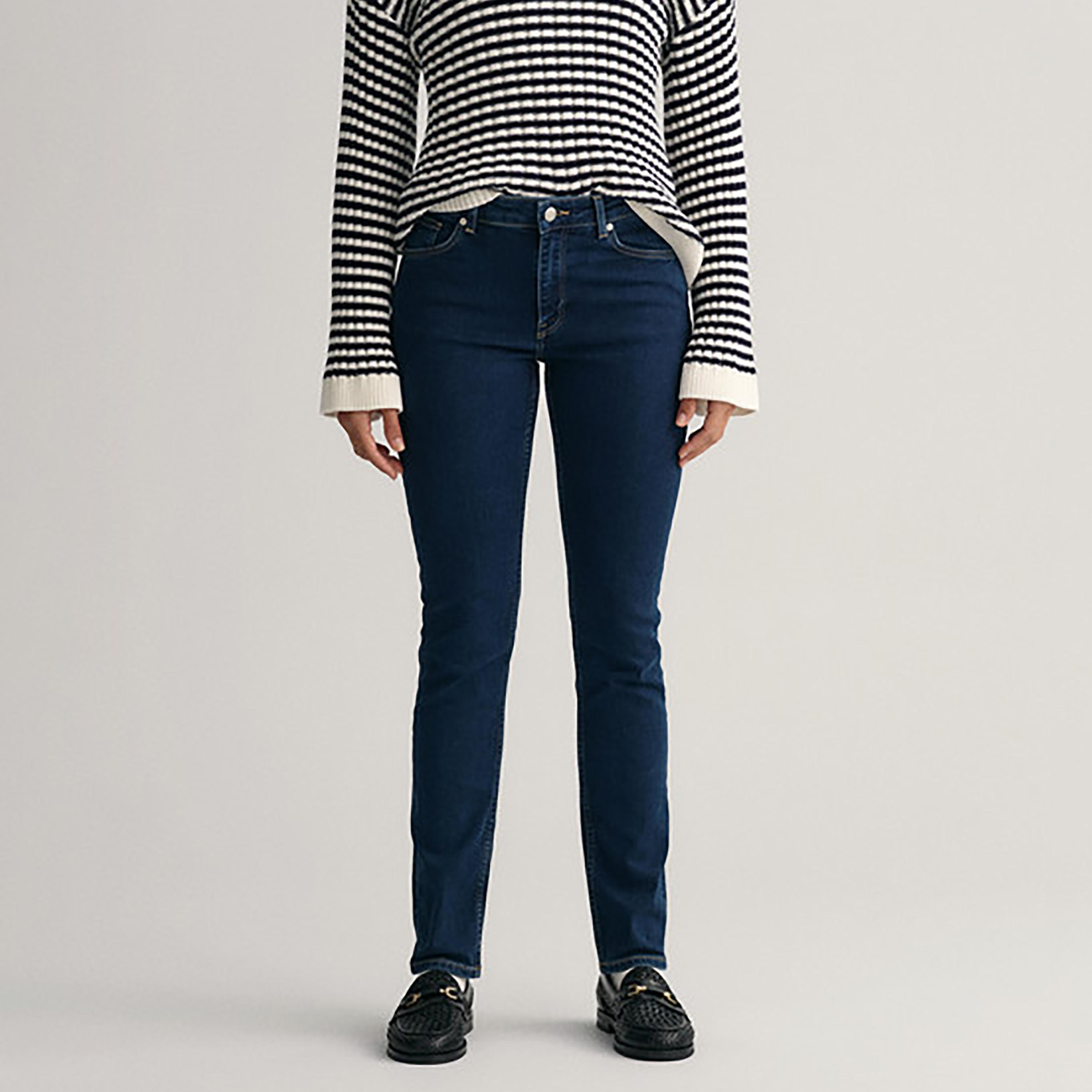 جينز جانت مستقيم صالح متوسط الارتفاع مع 5 جيوب-women-clothing-bottoms-jeans-image-1