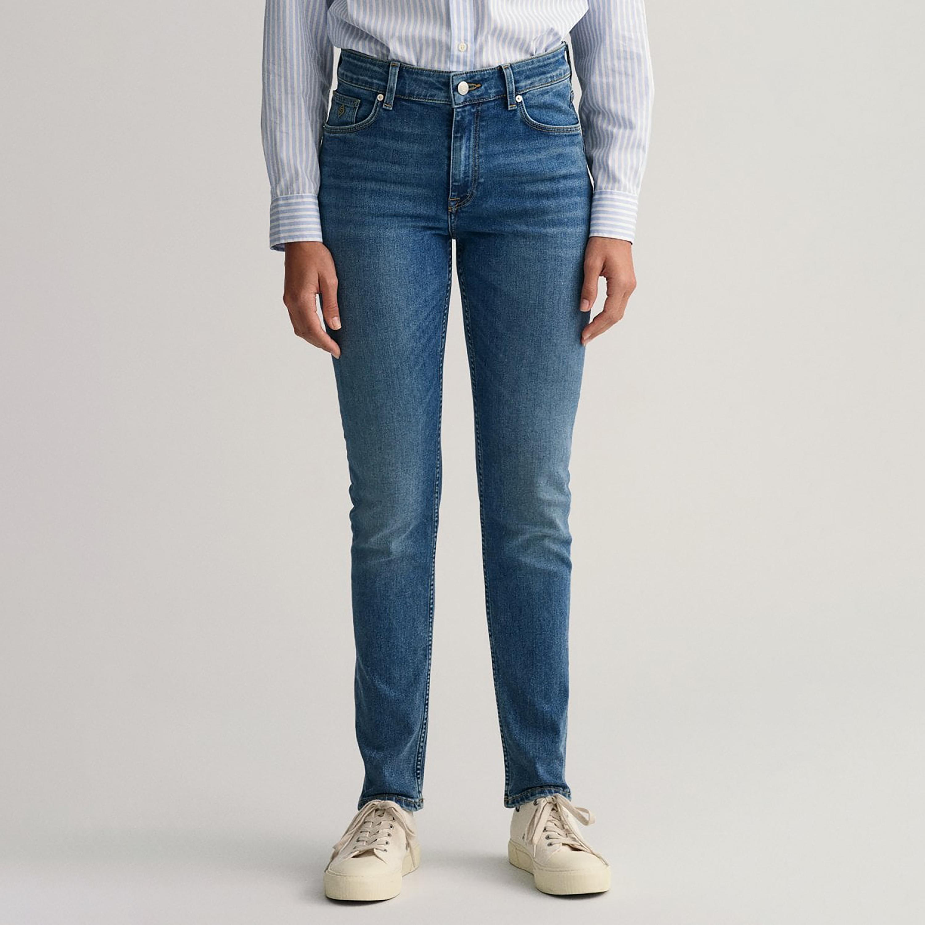 Gant Straight Fit Mid-Rise Jeans with 5 Pockets-women-clothing-bottoms-jeans-image-1