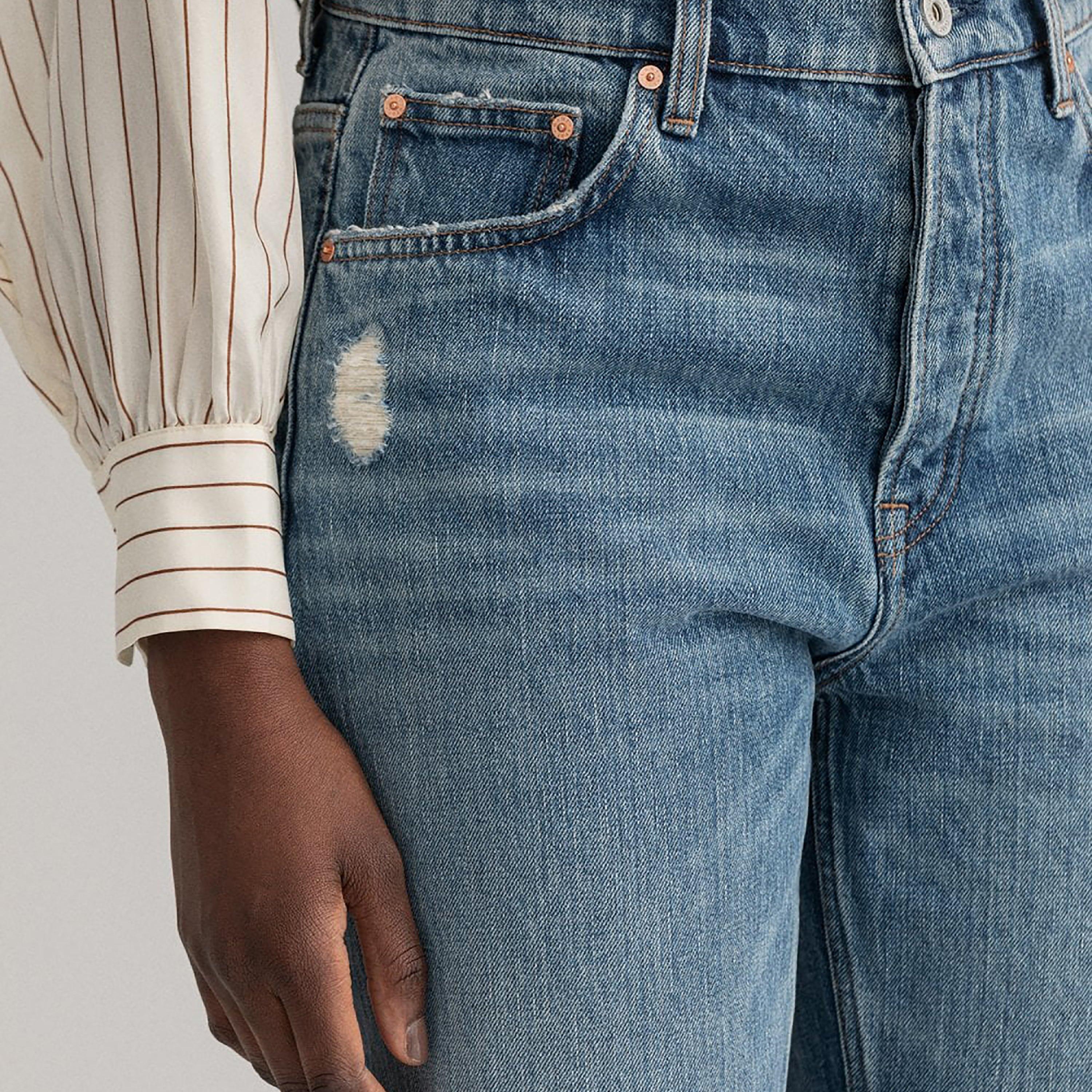 Gant Straight Fit Mid-Rise Jeans with Slash Knee Detail-women-clothing-bottoms-jeans-image-3