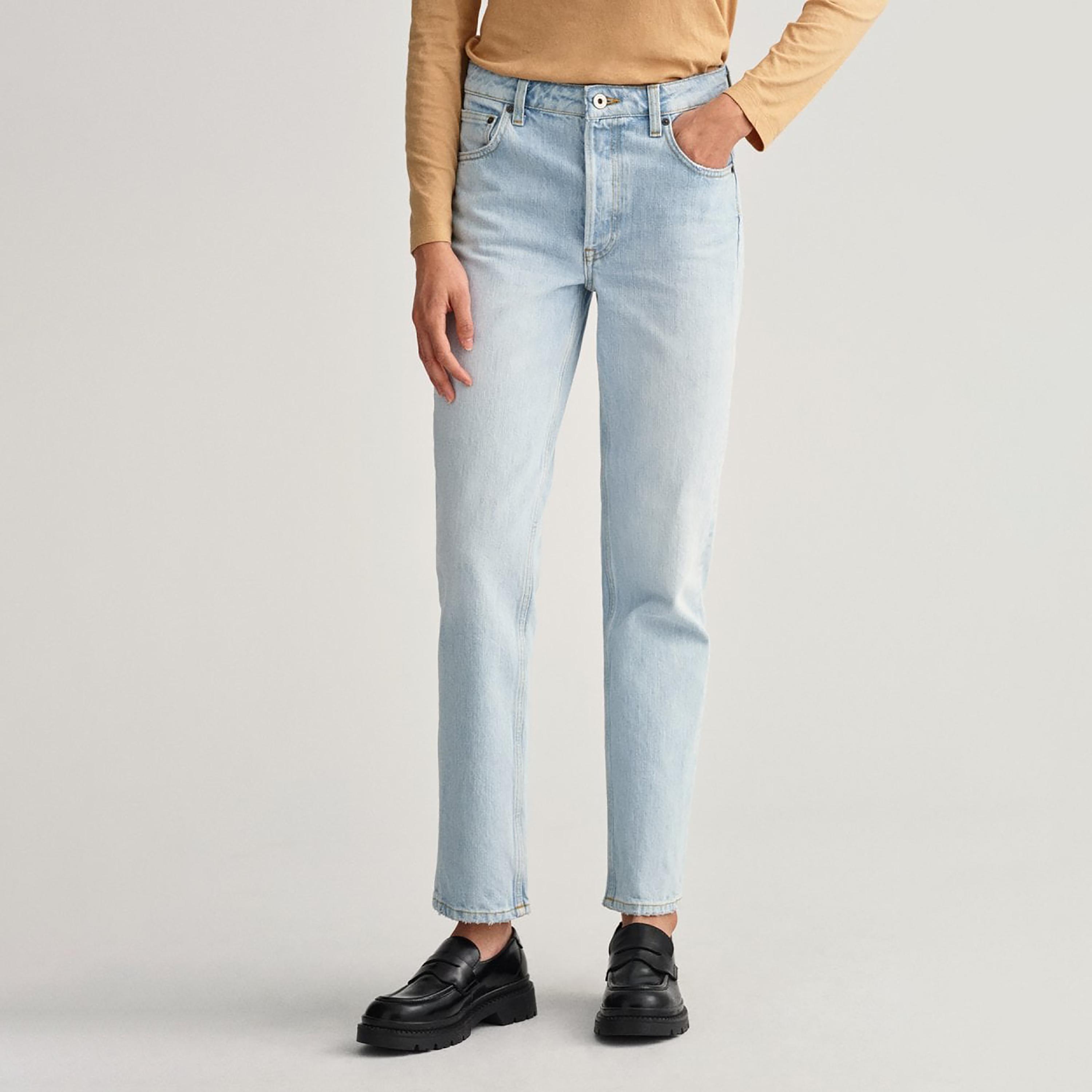 Gant Straight Fit Mid-Rise Jeans with 5 Pockets-women-clothing-bottoms-jeans-image-1