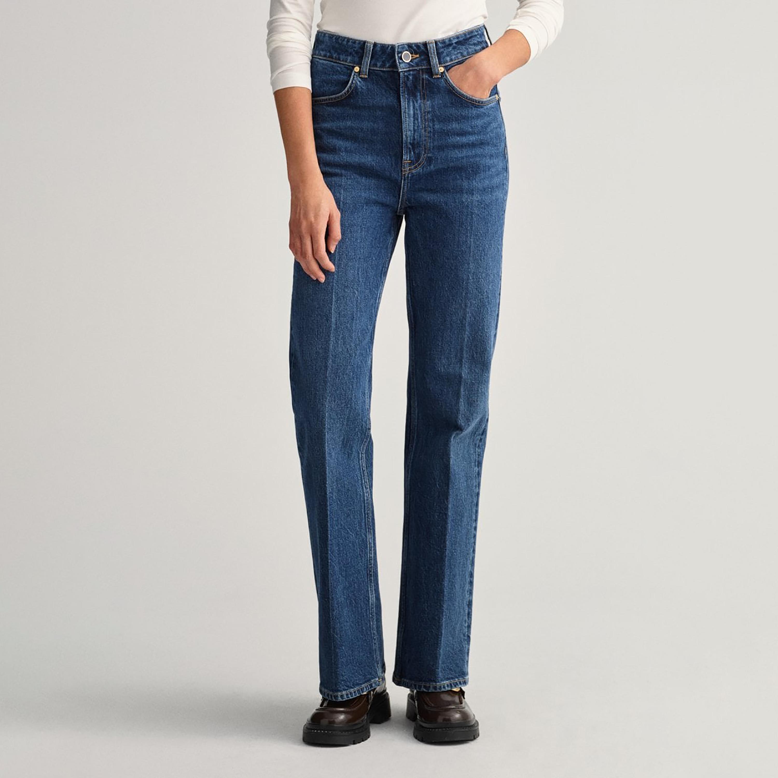 Gant Straight Fit Mid-Rise Jeans with 5 Pockets-women-clothing-bottoms-jeans-image-1