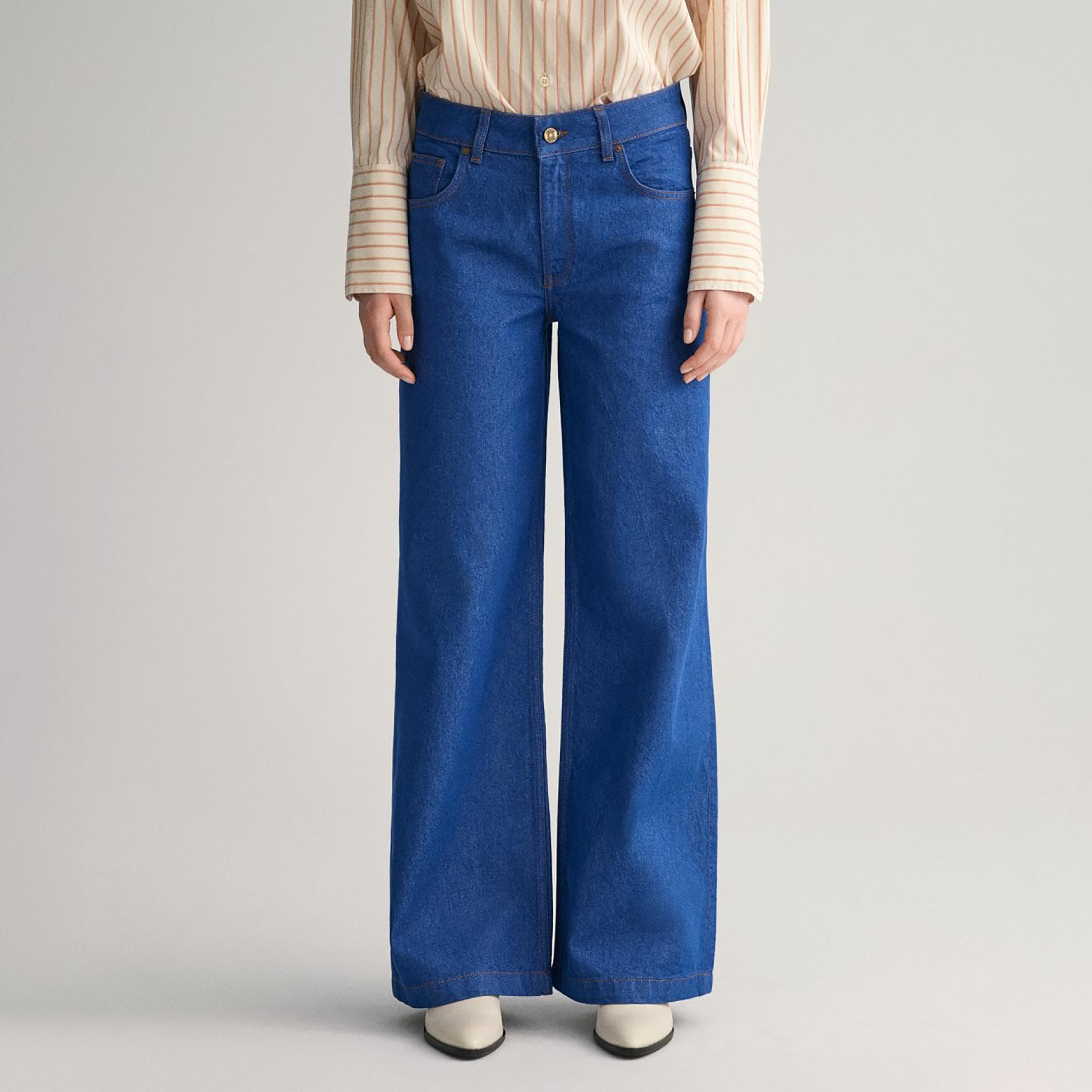 Gant Straight Fit Mid-Rise Boot Cut Jeans with 5 Pockets-women-clothing-bottoms-jeans-image-1