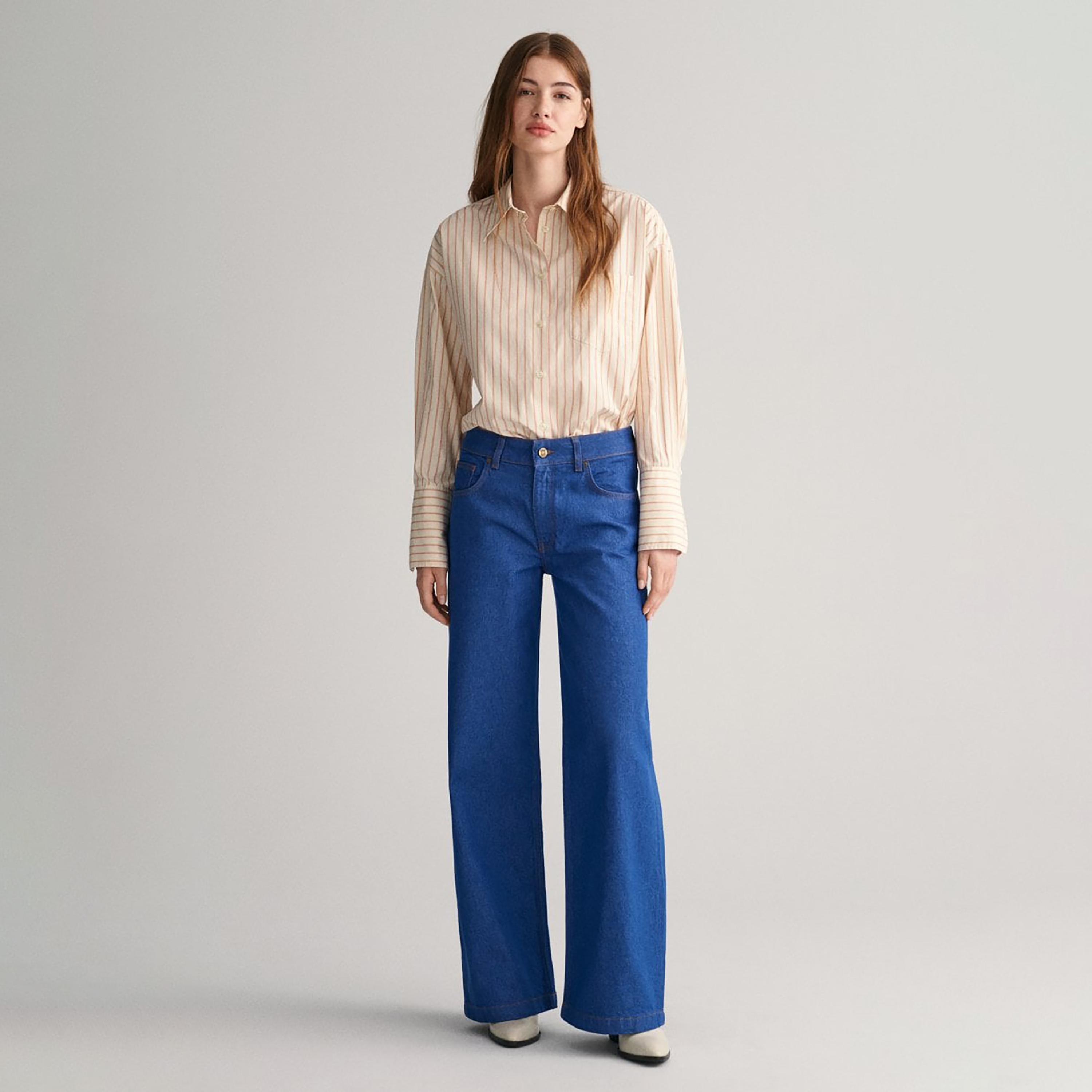 بنطال جينز من جانت ذو قصة مستقيمة ومتوسط الارتفاع مع 5 جيوب-women-clothing-bottoms-jeans-image-2