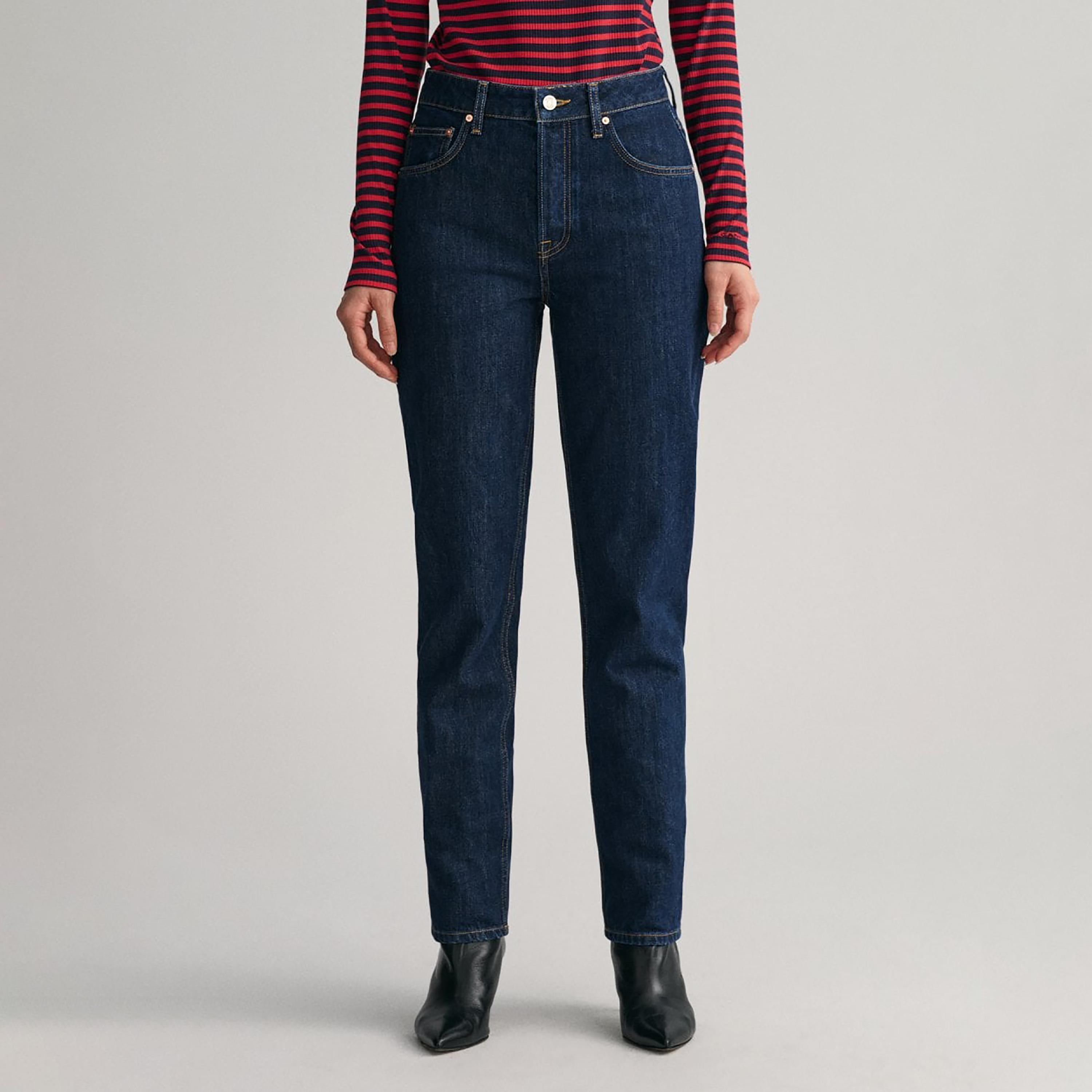 Gant Straight Fit Mid-Rise Jeans with 5 Pockets-women-clothing-bottoms-jeans-image-1