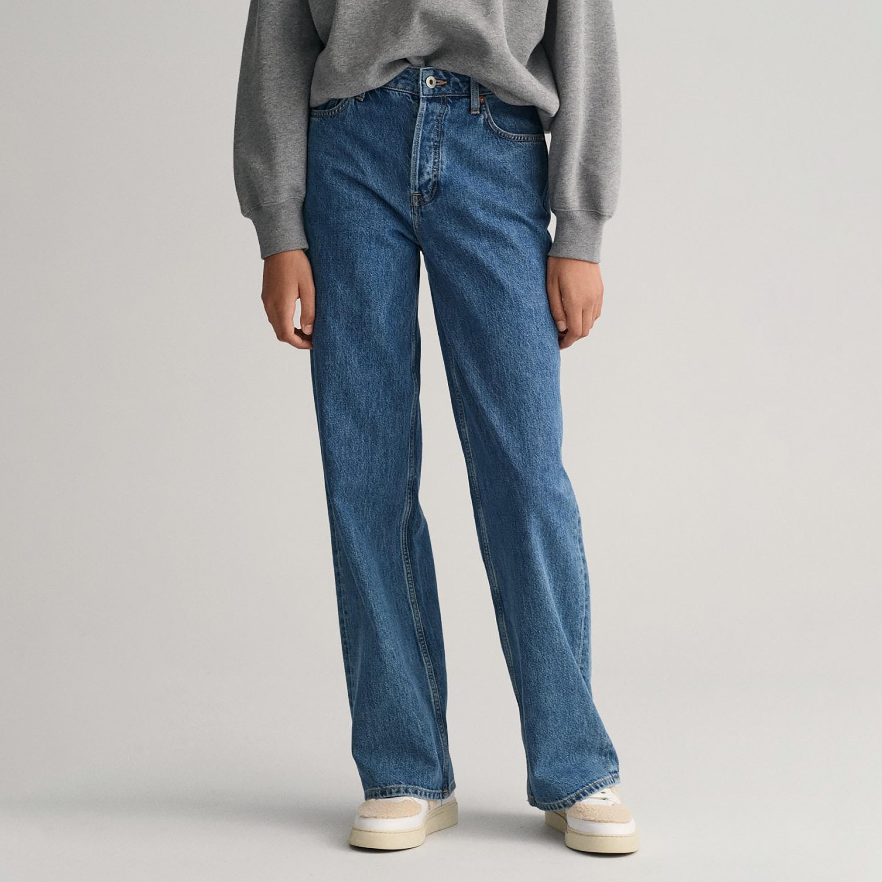 Gant Straight Fit Mid-Rise Jeans with 5 Pockets-women-clothing-bottoms-jeans-image-1