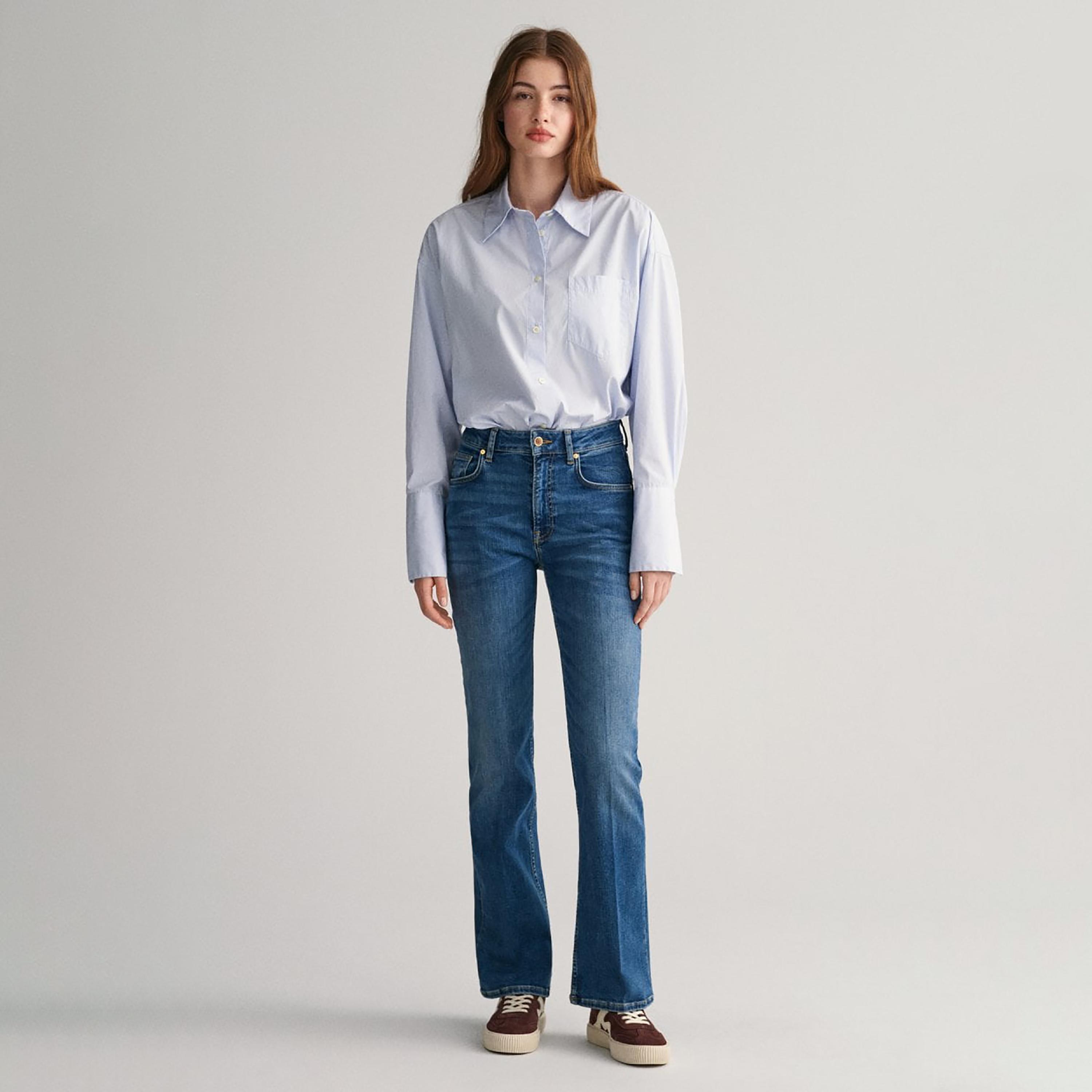 بنطال جينز من جانت سكيني صالح متوسط الارتفاع مع 5 جيوب-women-clothing-bottoms-jeans-image-2
