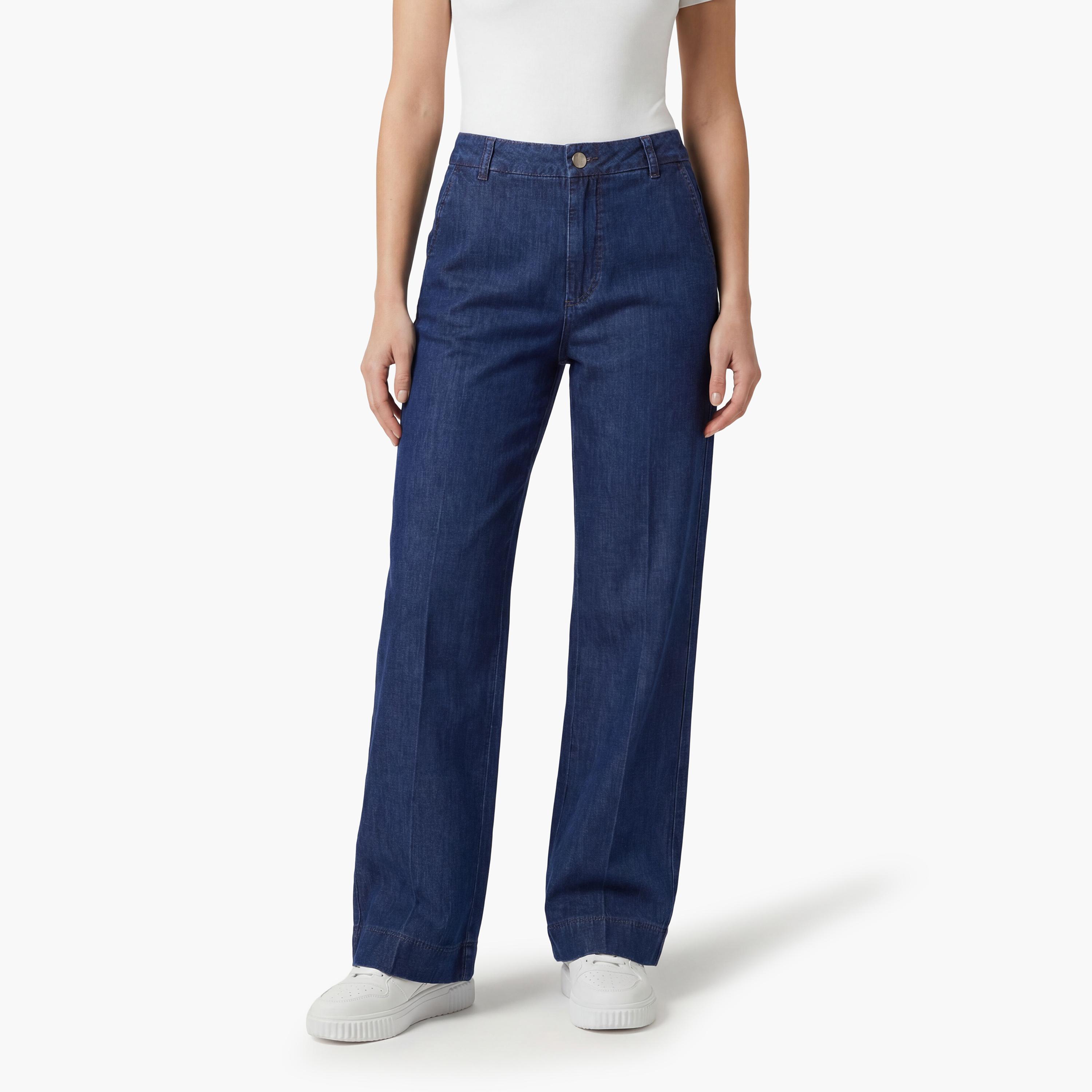 Gant Relaxed Fit Washed Mid-Rise Women's Jeans-women-clothing-bottoms-jeans-image-1
